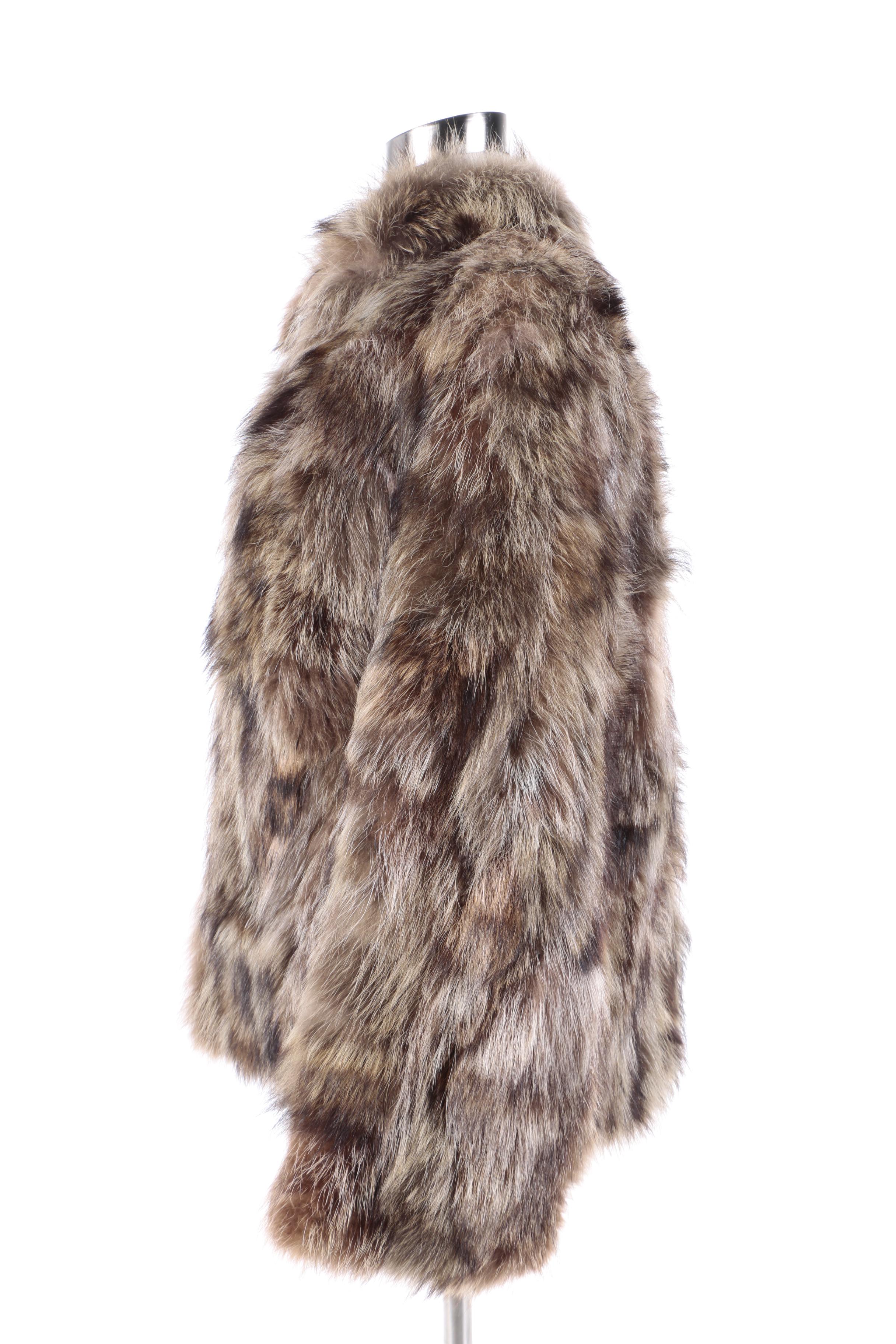 Women's Tanuki Fur Coat and Jacques La Ramie Tanuki Fur Headband