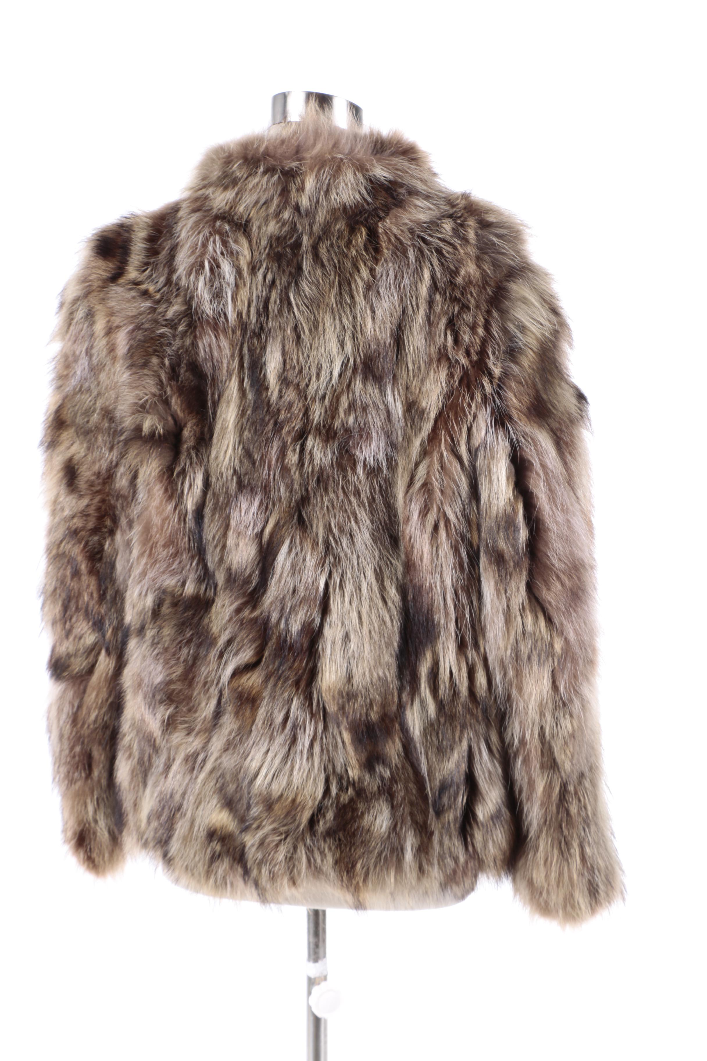 Women's Tanuki Fur Coat and Jacques La Ramie Tanuki Fur Headband