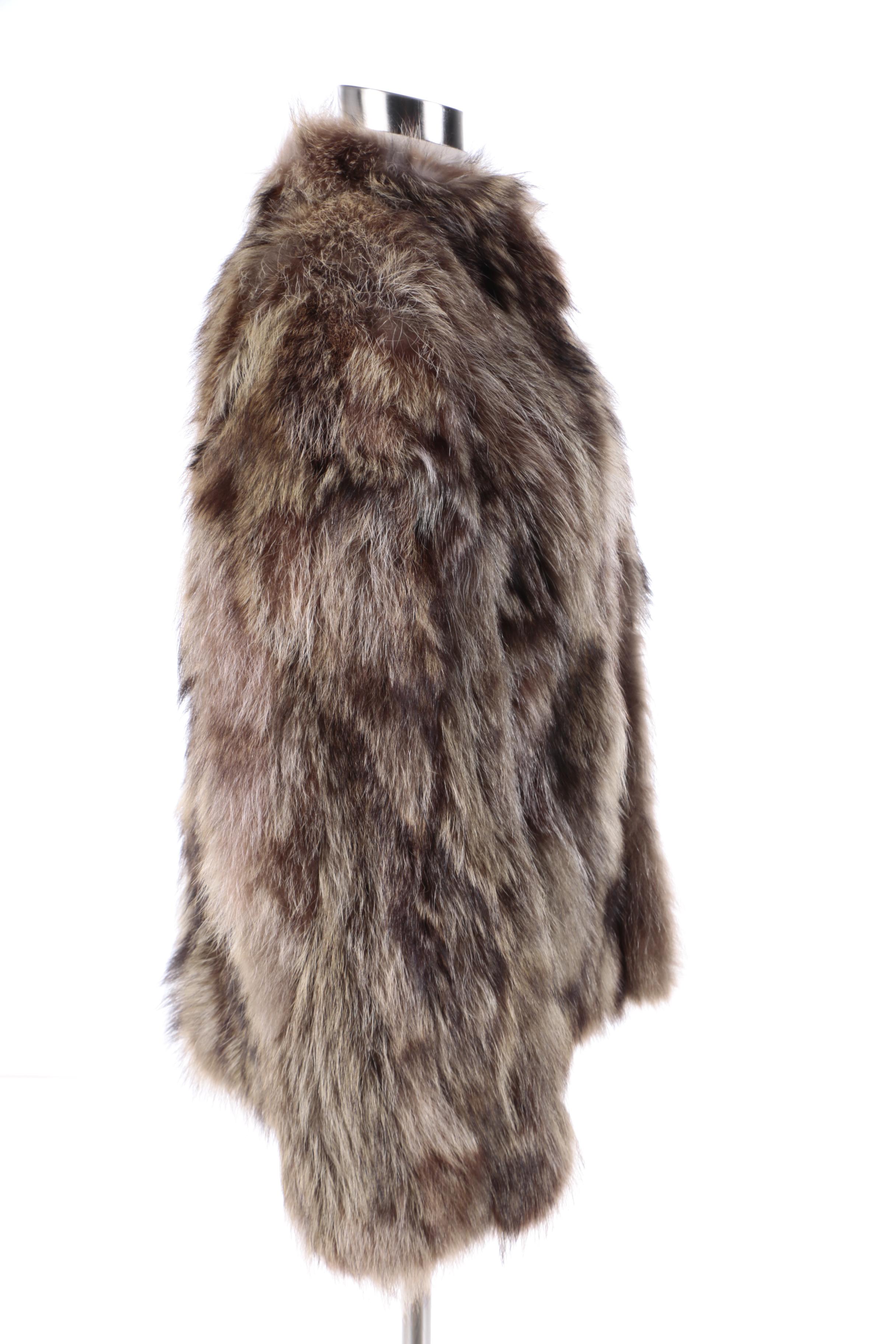 Women's Tanuki Fur Coat and Jacques La Ramie Tanuki Fur Headband