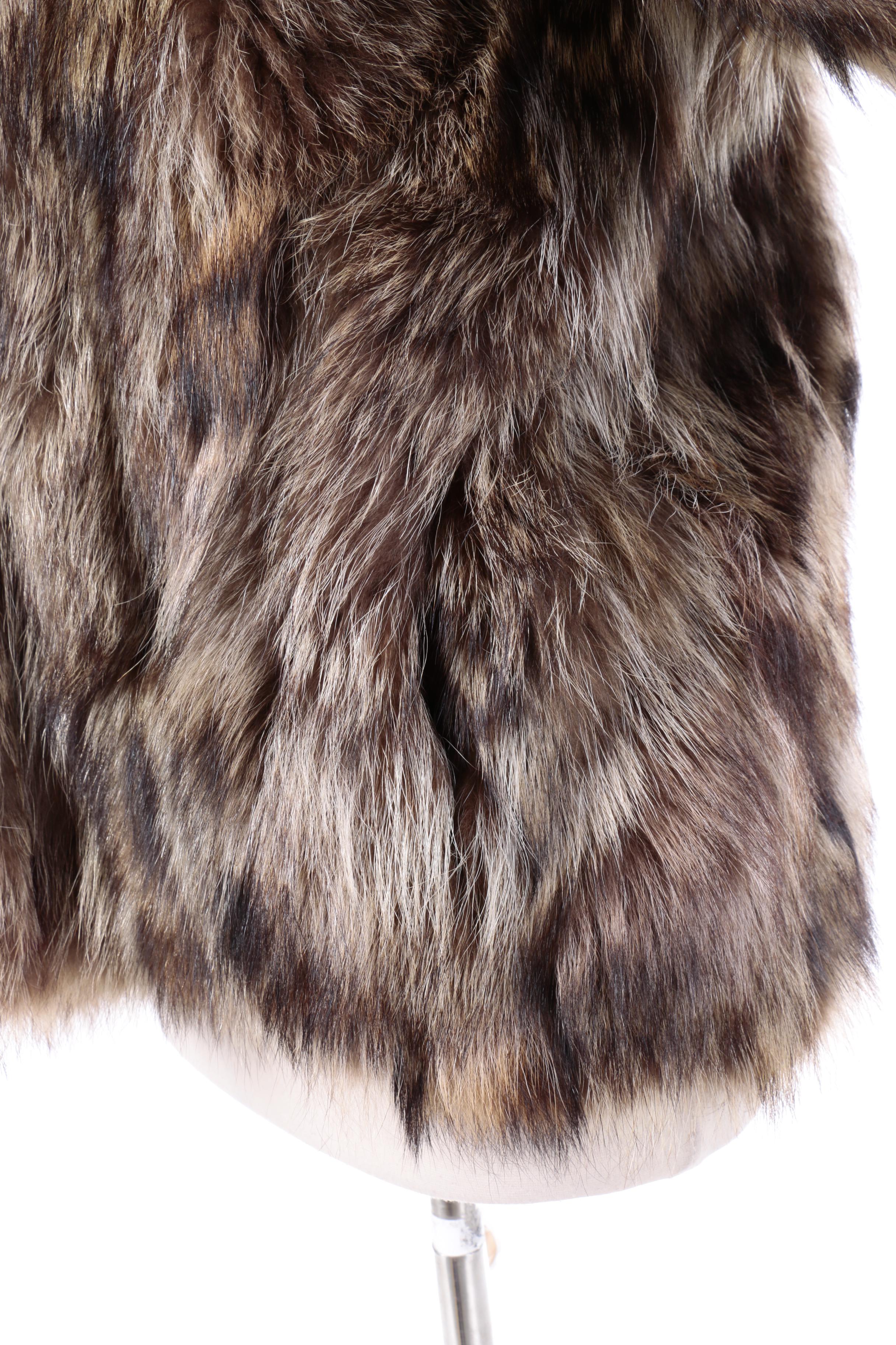 Women's Tanuki Fur Coat and Jacques La Ramie Tanuki Fur Headband