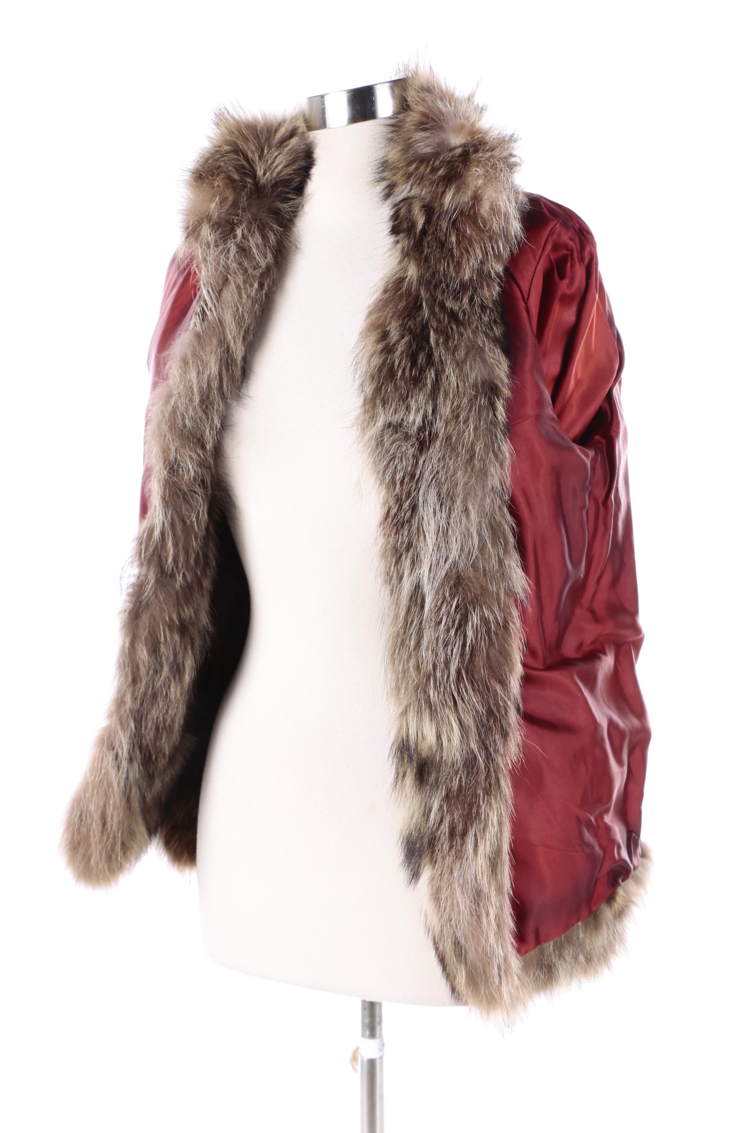 Women's Tanuki Fur Coat and Jacques La Ramie Tanuki Fur Headband