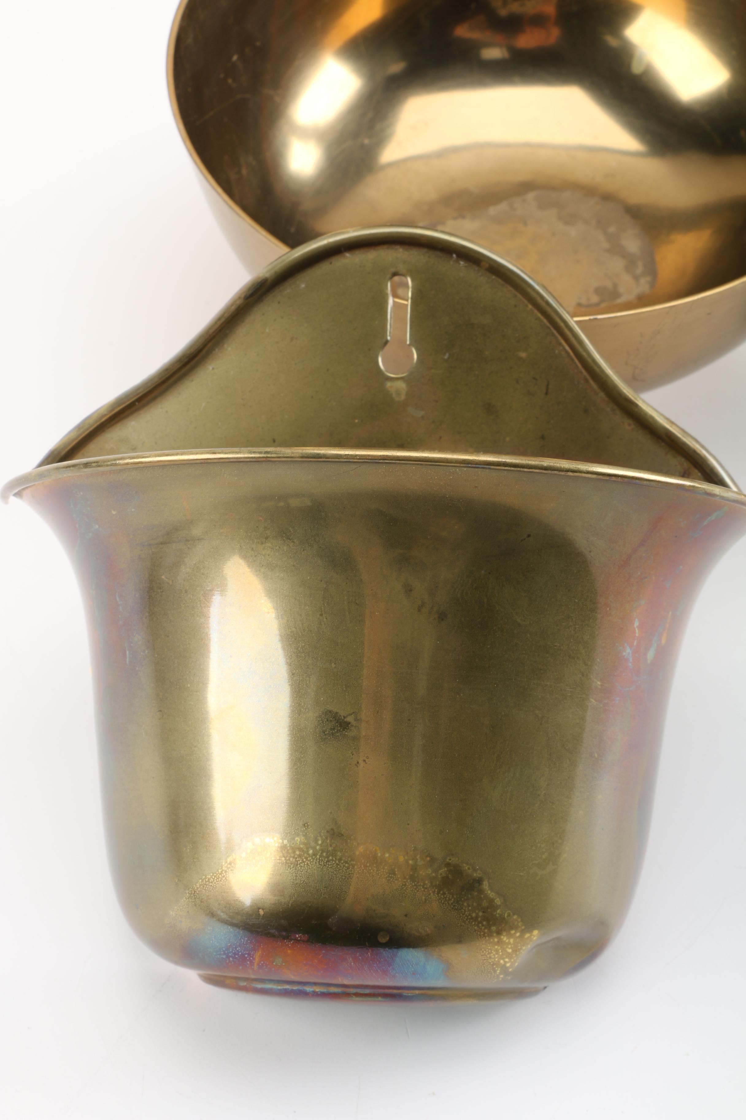 Brass Candle Holders and Decor Assortment