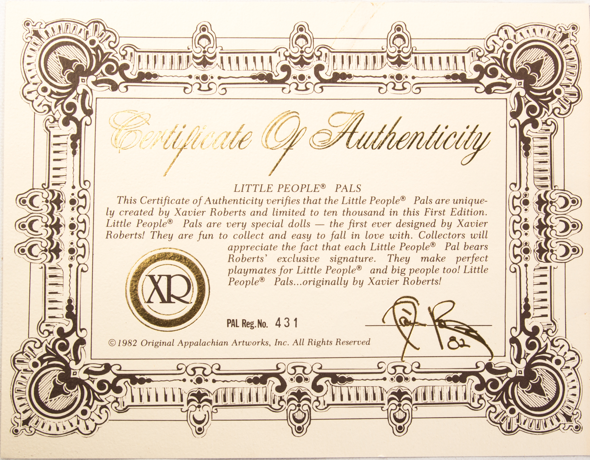 1978 Xavier Roberts "The Little People Doll" Soft Sculpture Doll