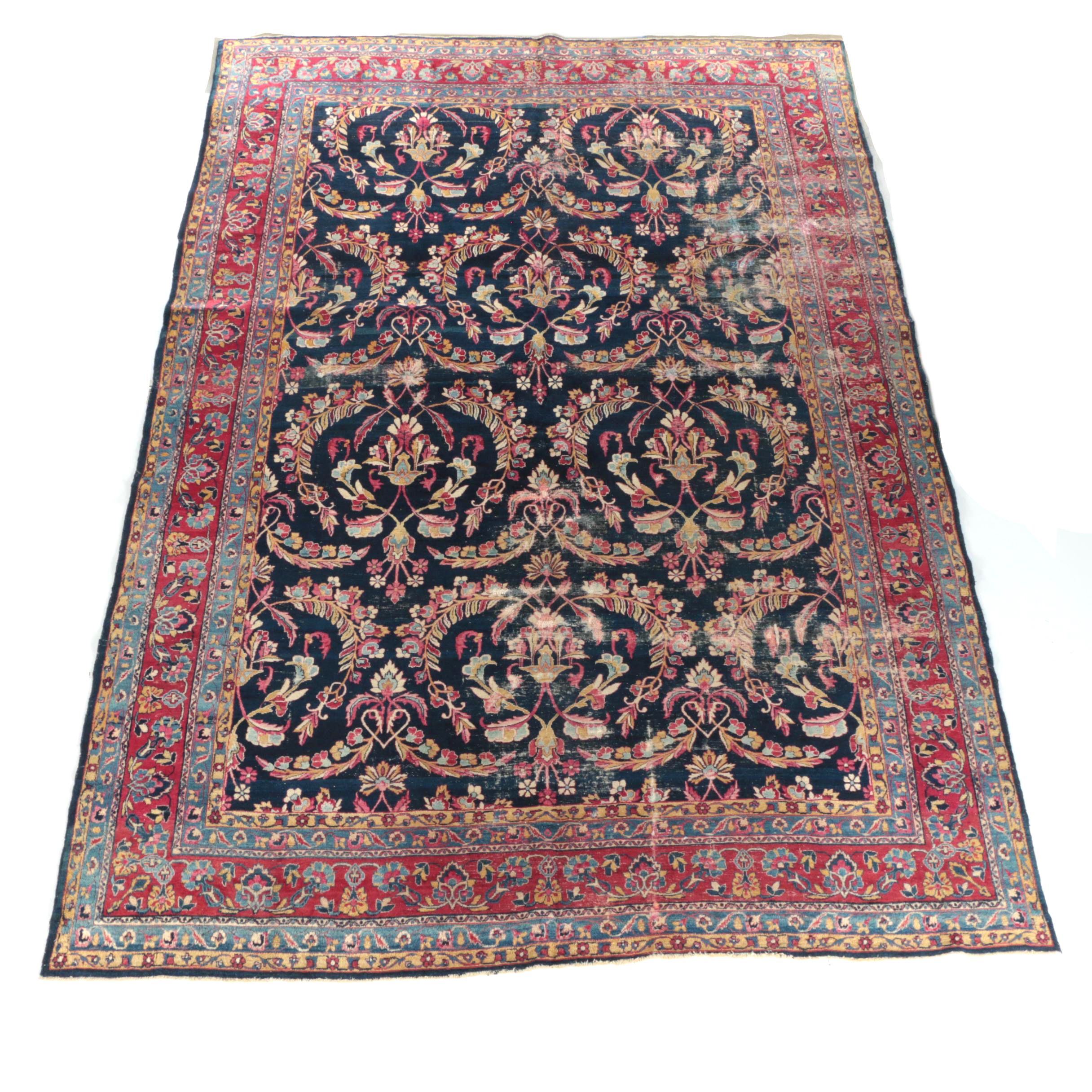 Antique Hand-Knotted Persian Wool Room Size Rug