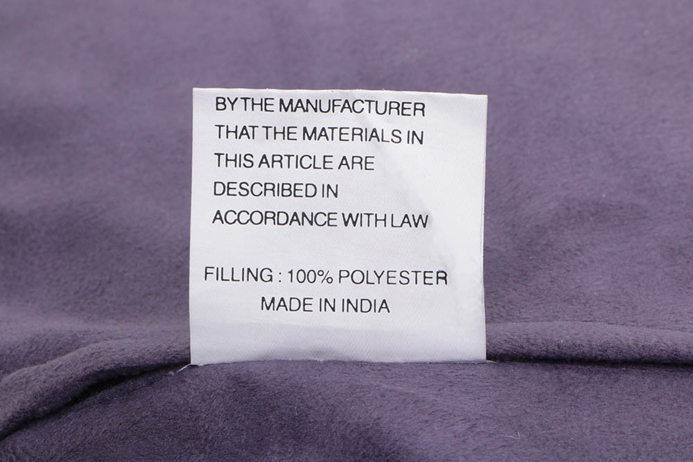 Five Flambro Imports Purple Leather Pillows with Weave Motif Panels