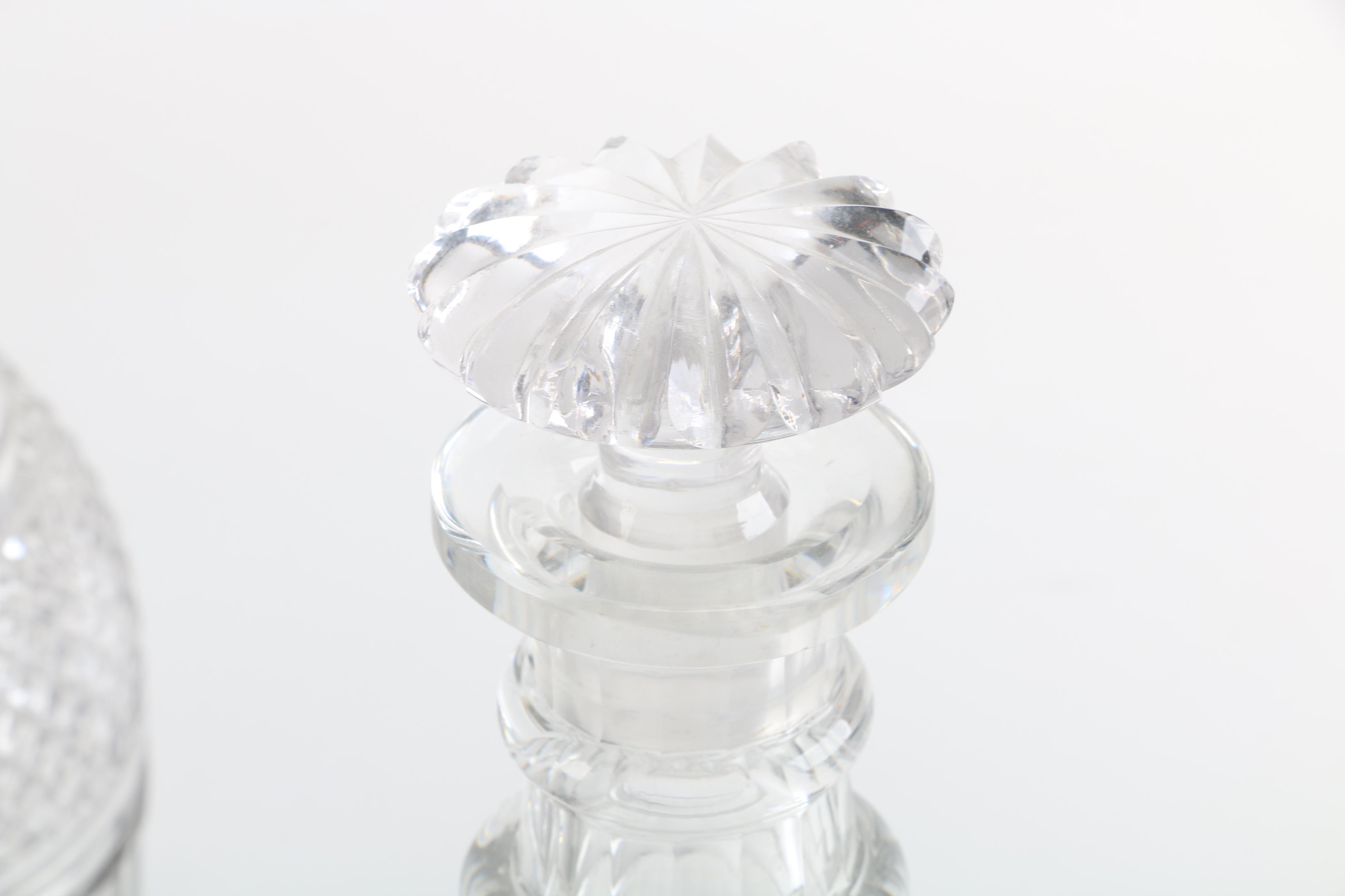 Antique Hand-Blown Anglo-Irish Georgian Glass Decanters