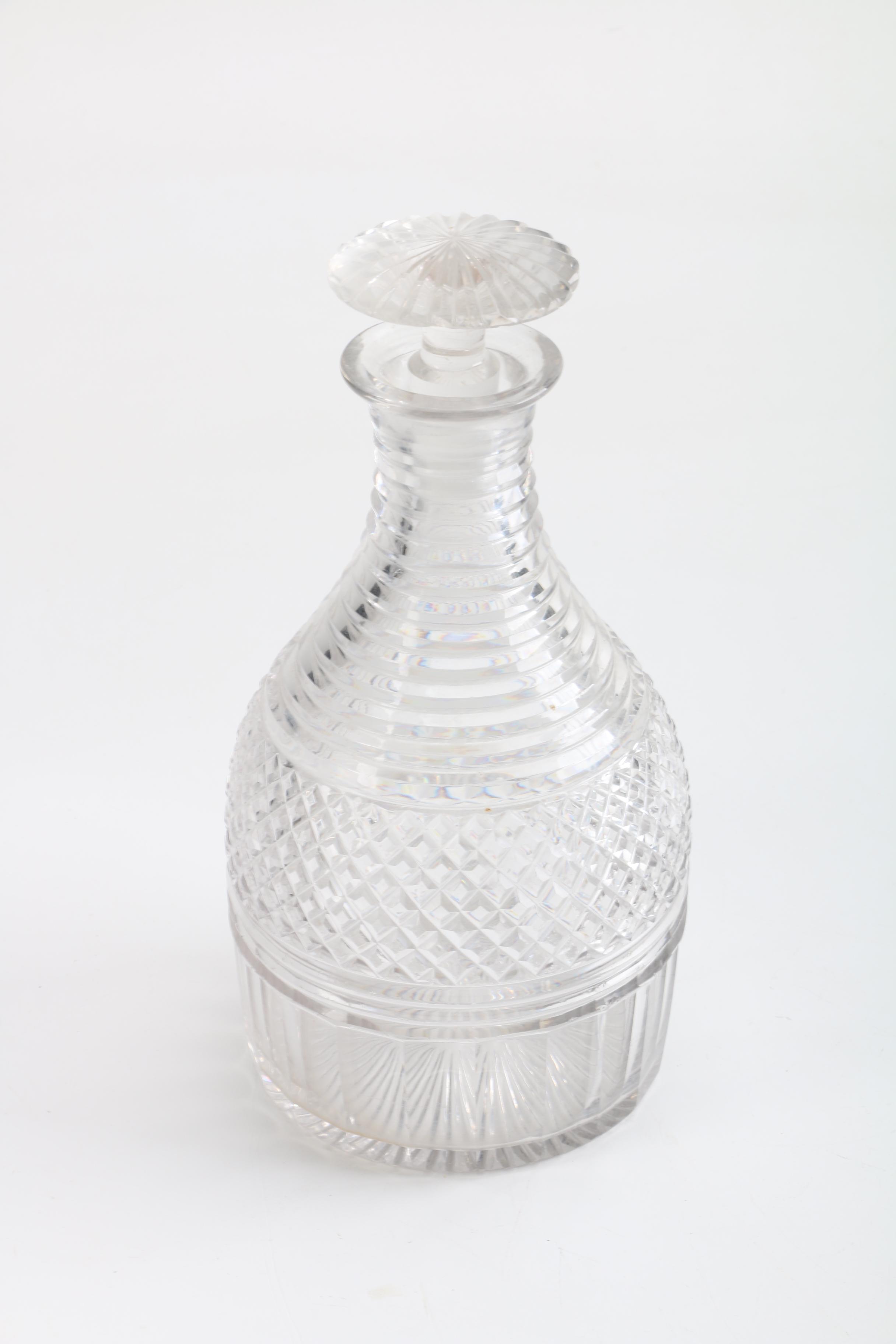 Antique Hand-Blown Anglo-Irish Georgian Glass Decanters