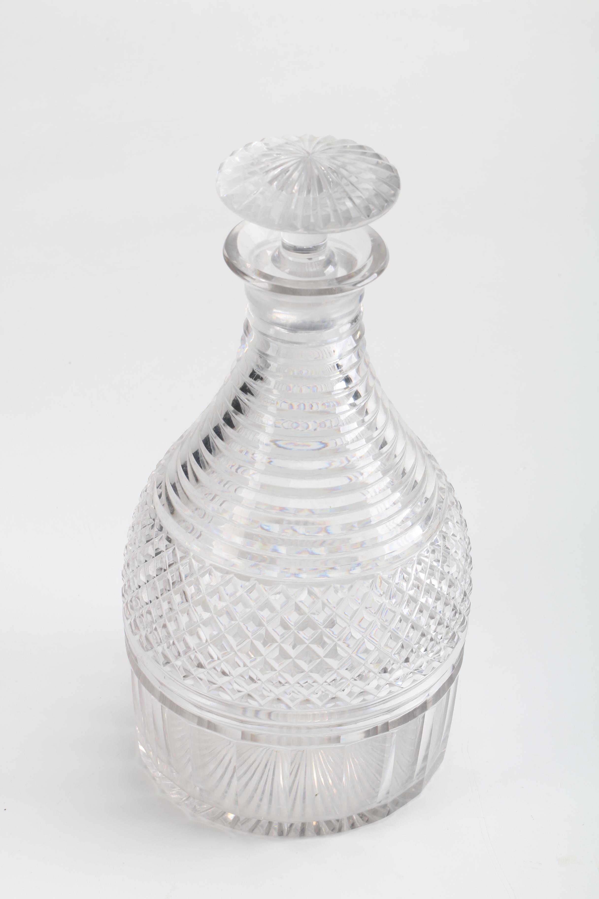 Antique Hand-Blown Anglo-Irish Georgian Glass Decanters