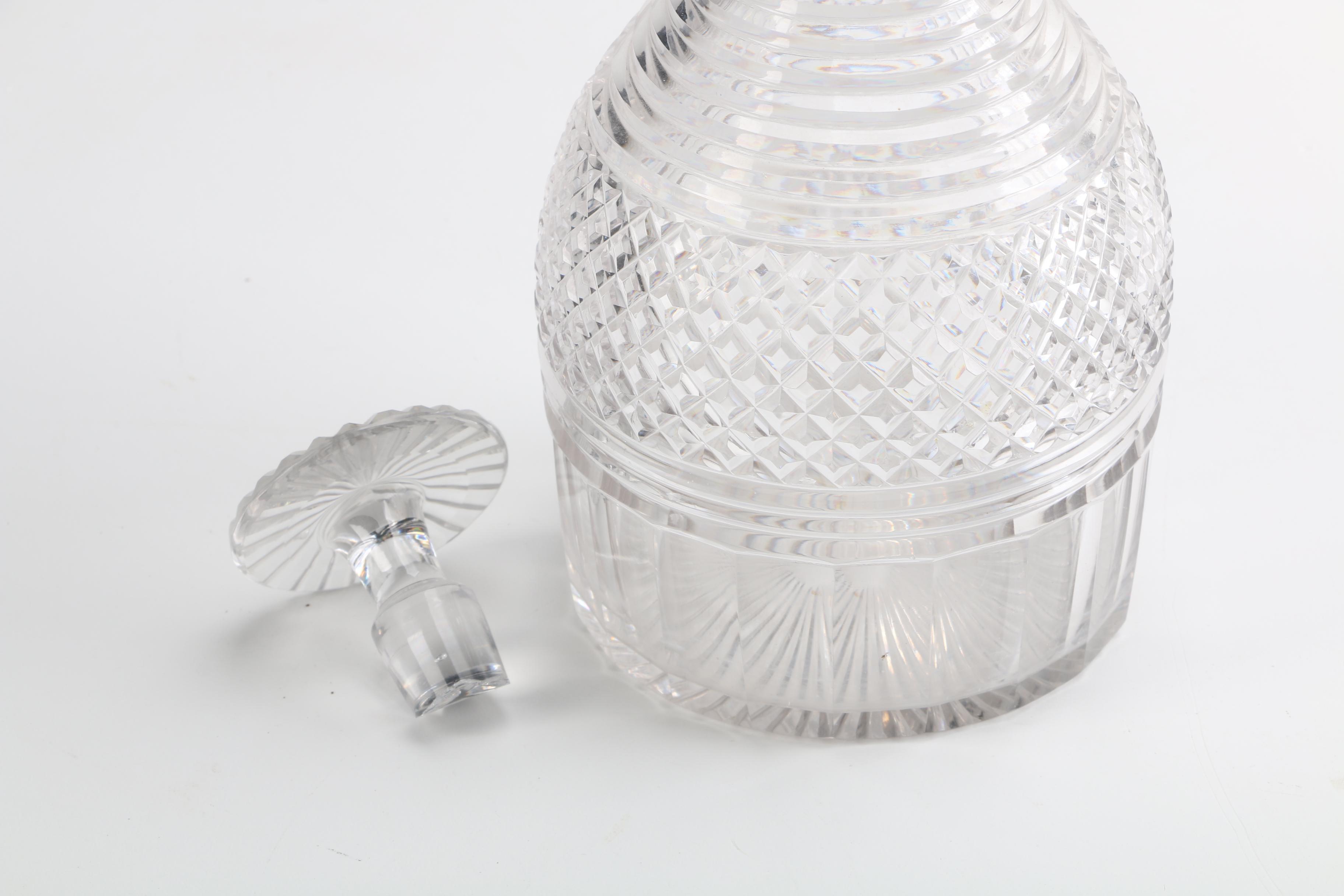 Antique Hand-Blown Anglo-Irish Georgian Glass Decanters