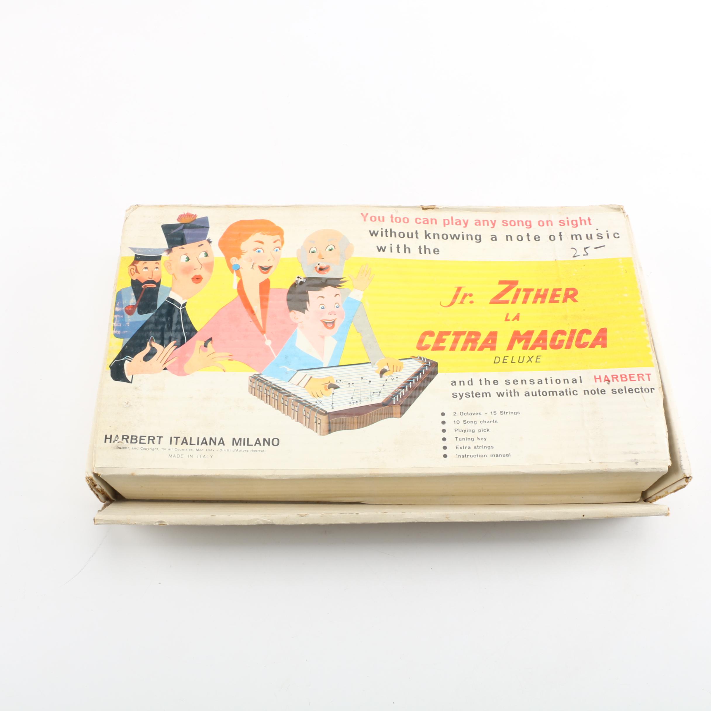 Vintage Jr. Zither La Cetra Magica Deluxe by Harbert Italiana Milano