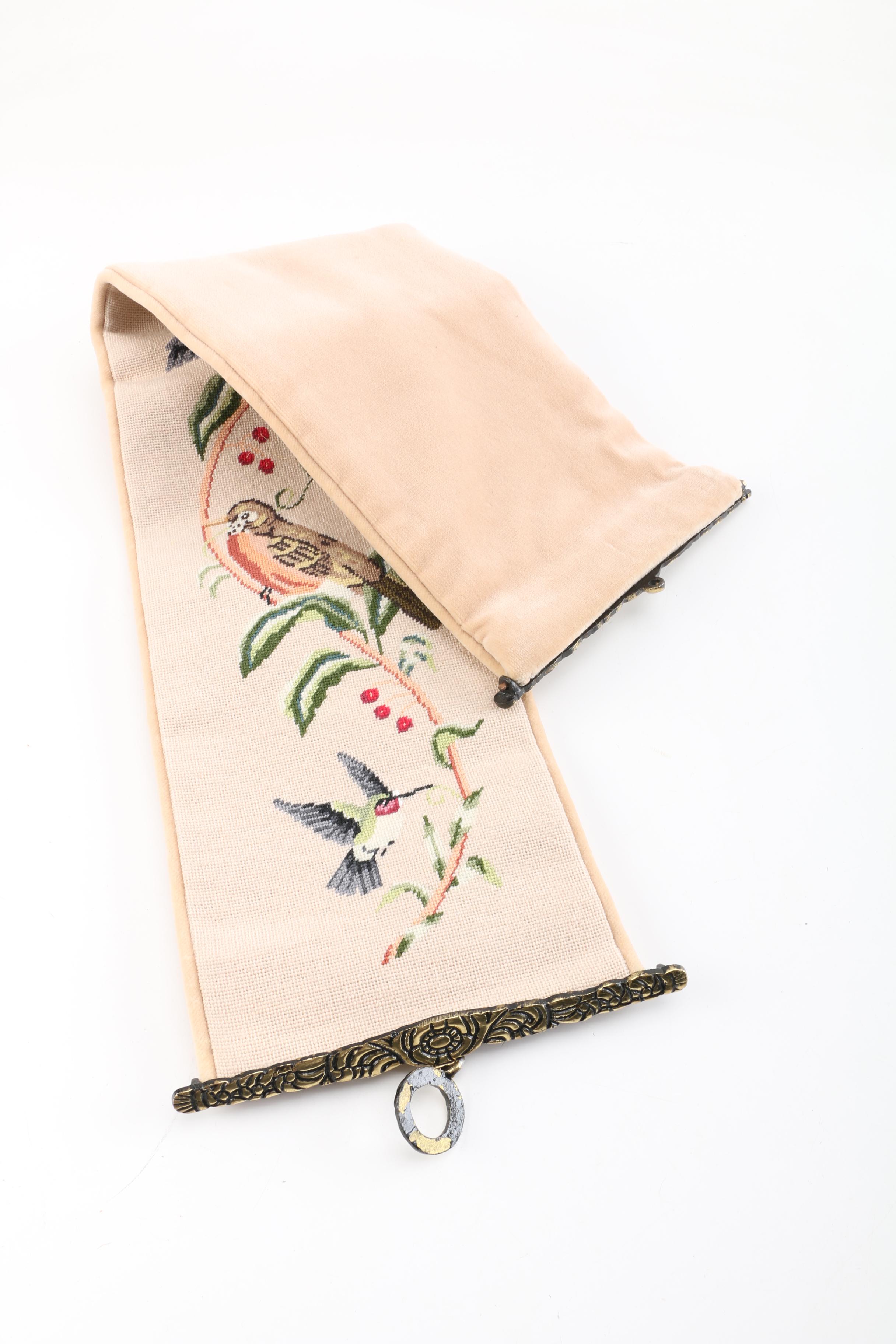 Flora and Fauna Themed Pillow and Bell Pull Tapestry
