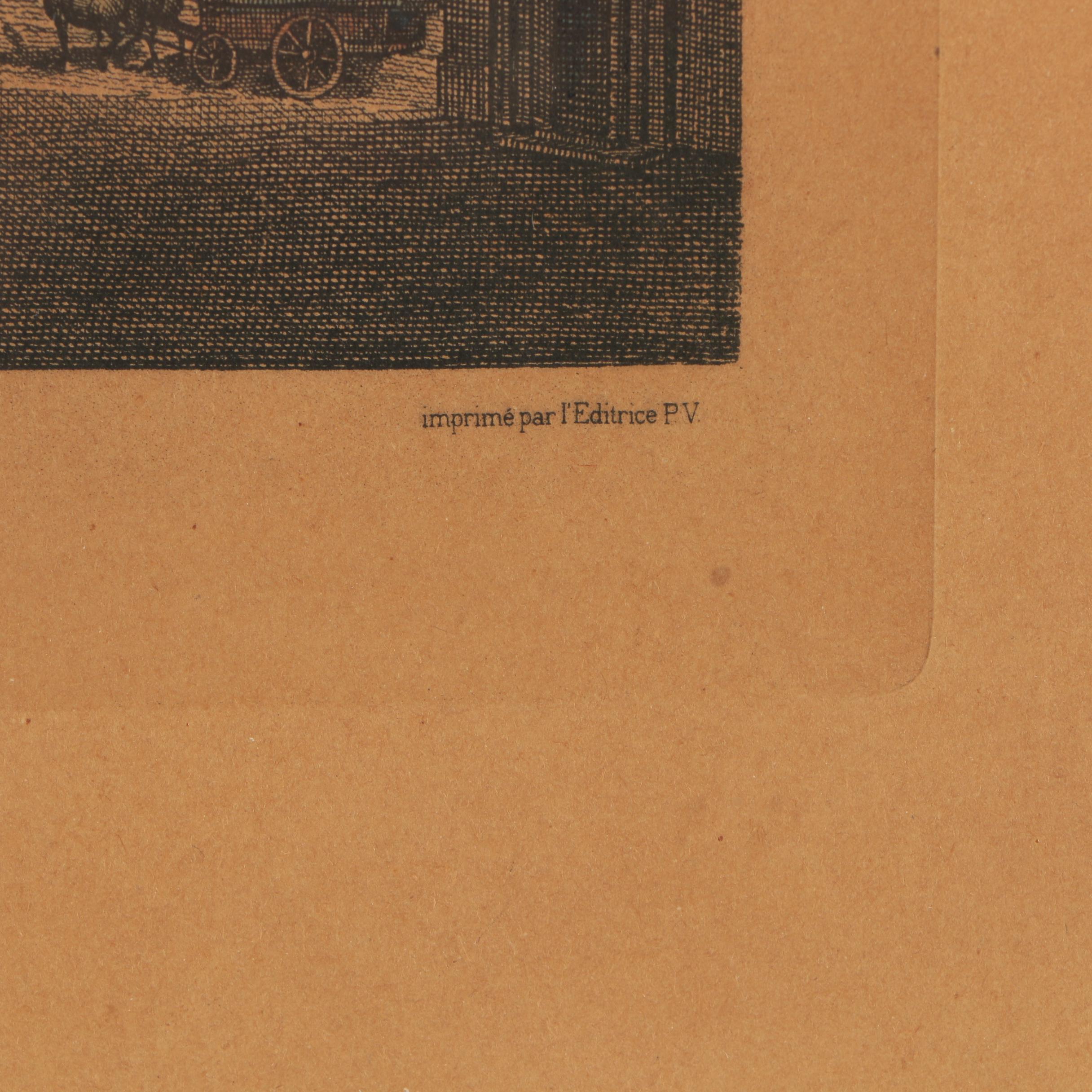 Antique Engravings of Rome's Obelisk of Montecitorio and Palazzo Farnese