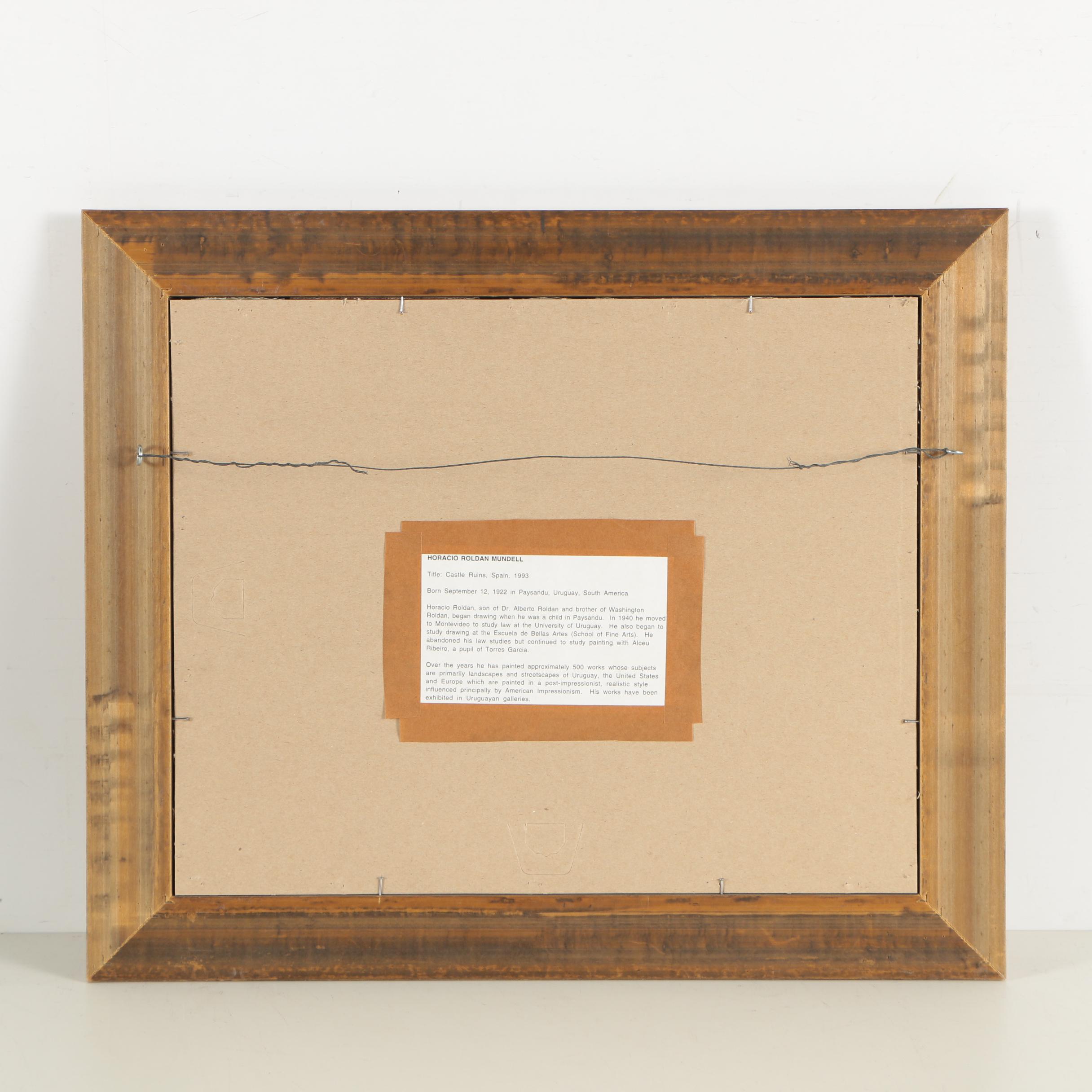 Horacio Roldan Mundell Oil Painting  "Castle Ruins"