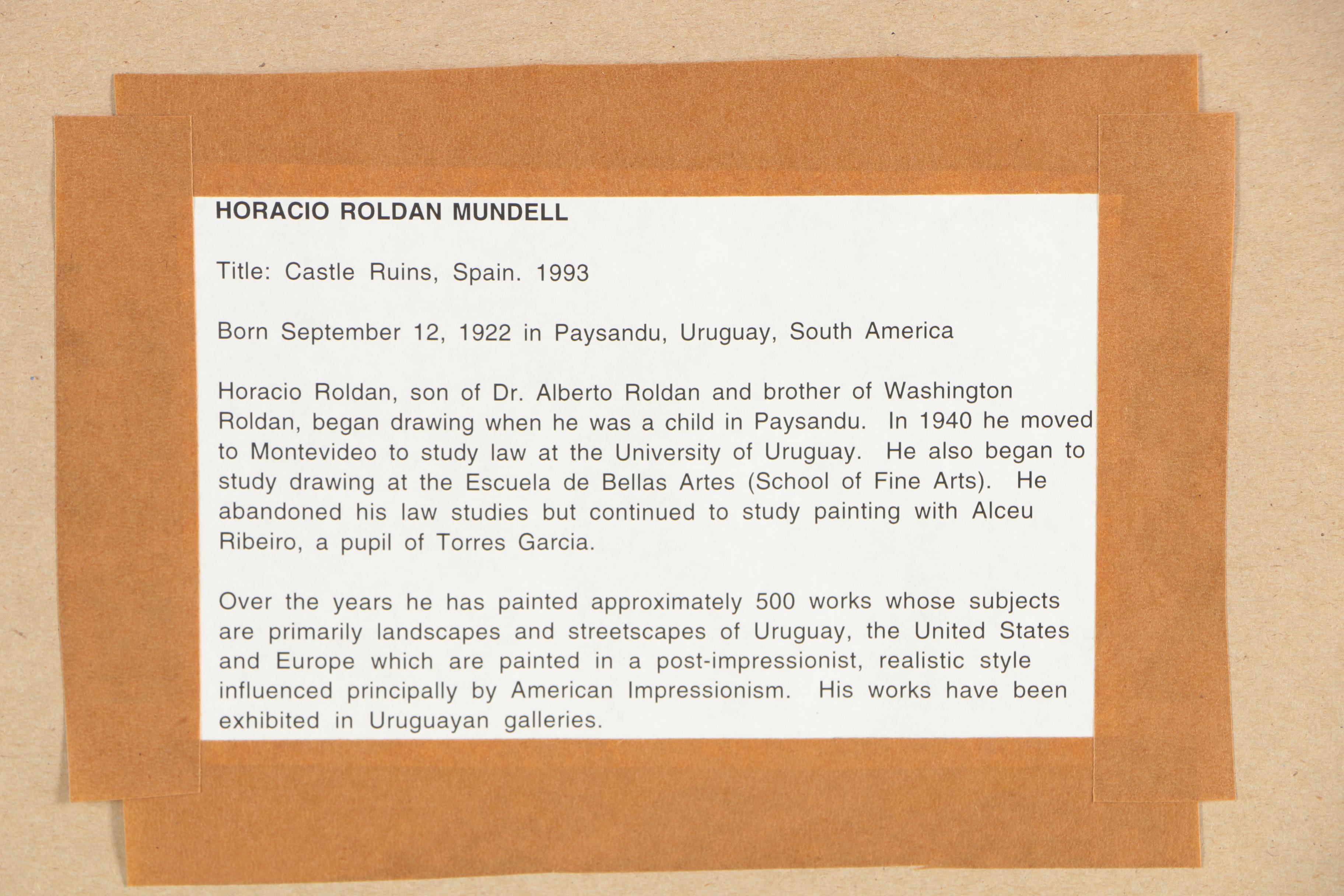 Horacio Roldan Mundell Oil Painting  "Castle Ruins"