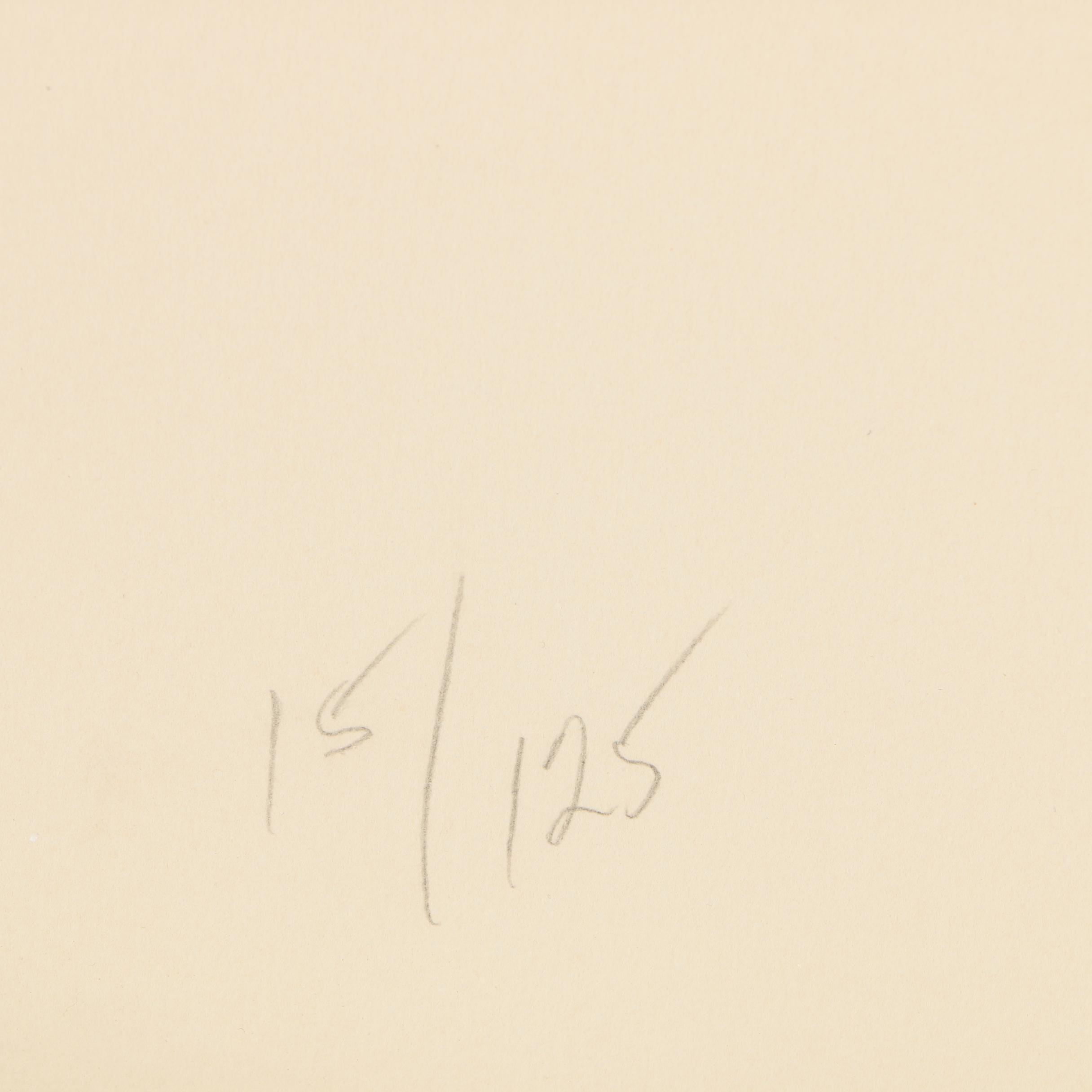 Jonna White 1980 Embellished Etching "Heron Fan"