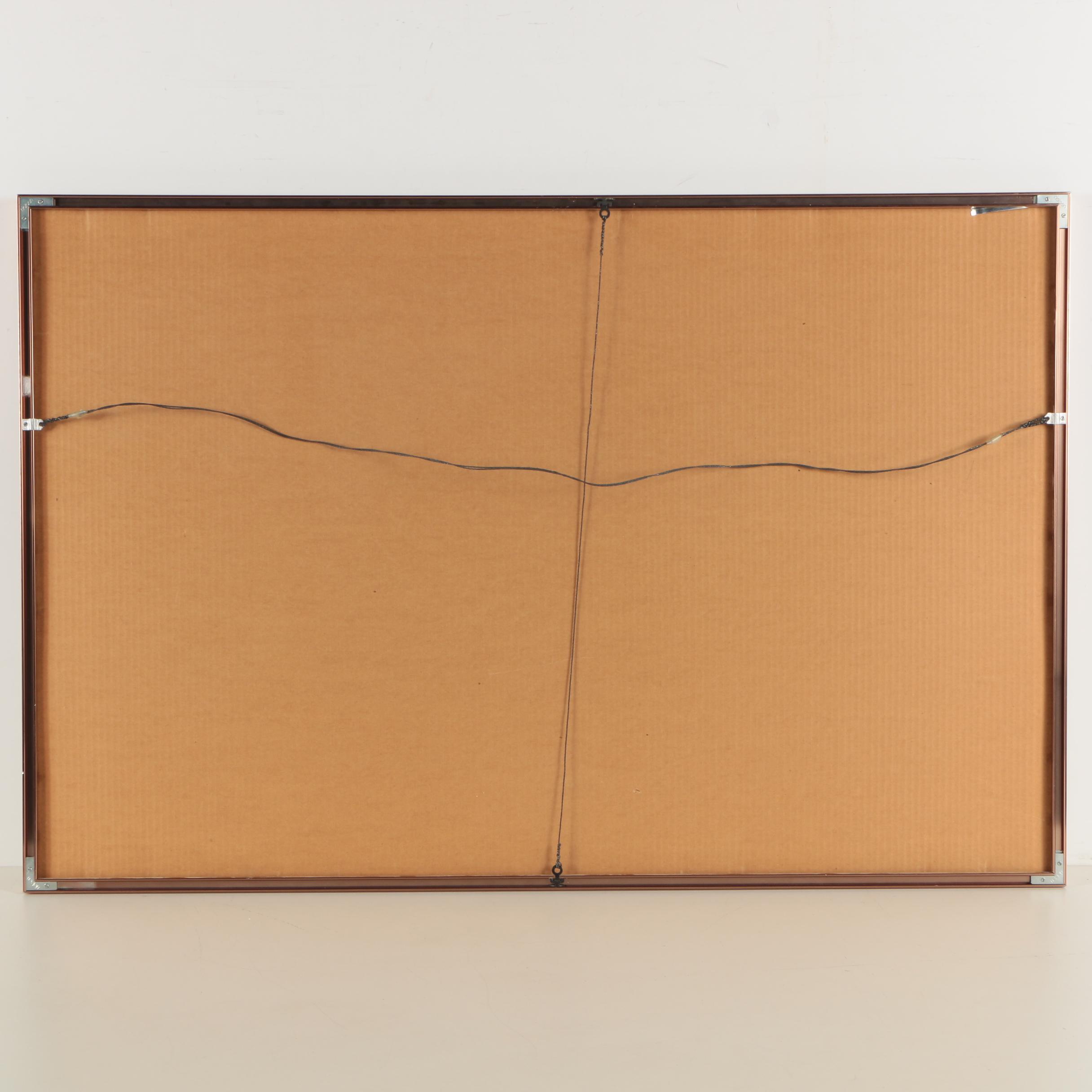 Jonna White 1980 Embellished Etching "Heron Fan"