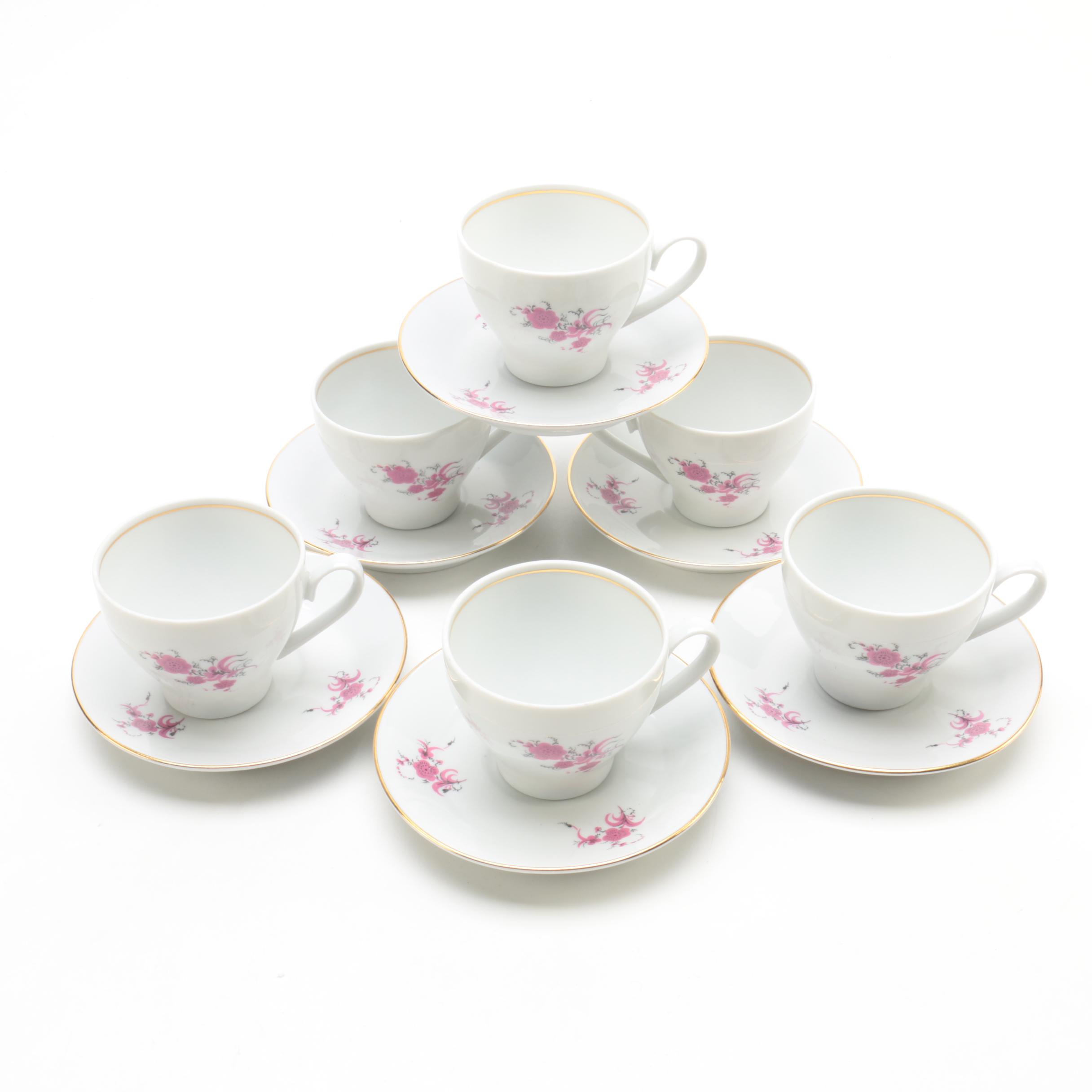 Kahla Konitz Porcelain Teacups and Saucers