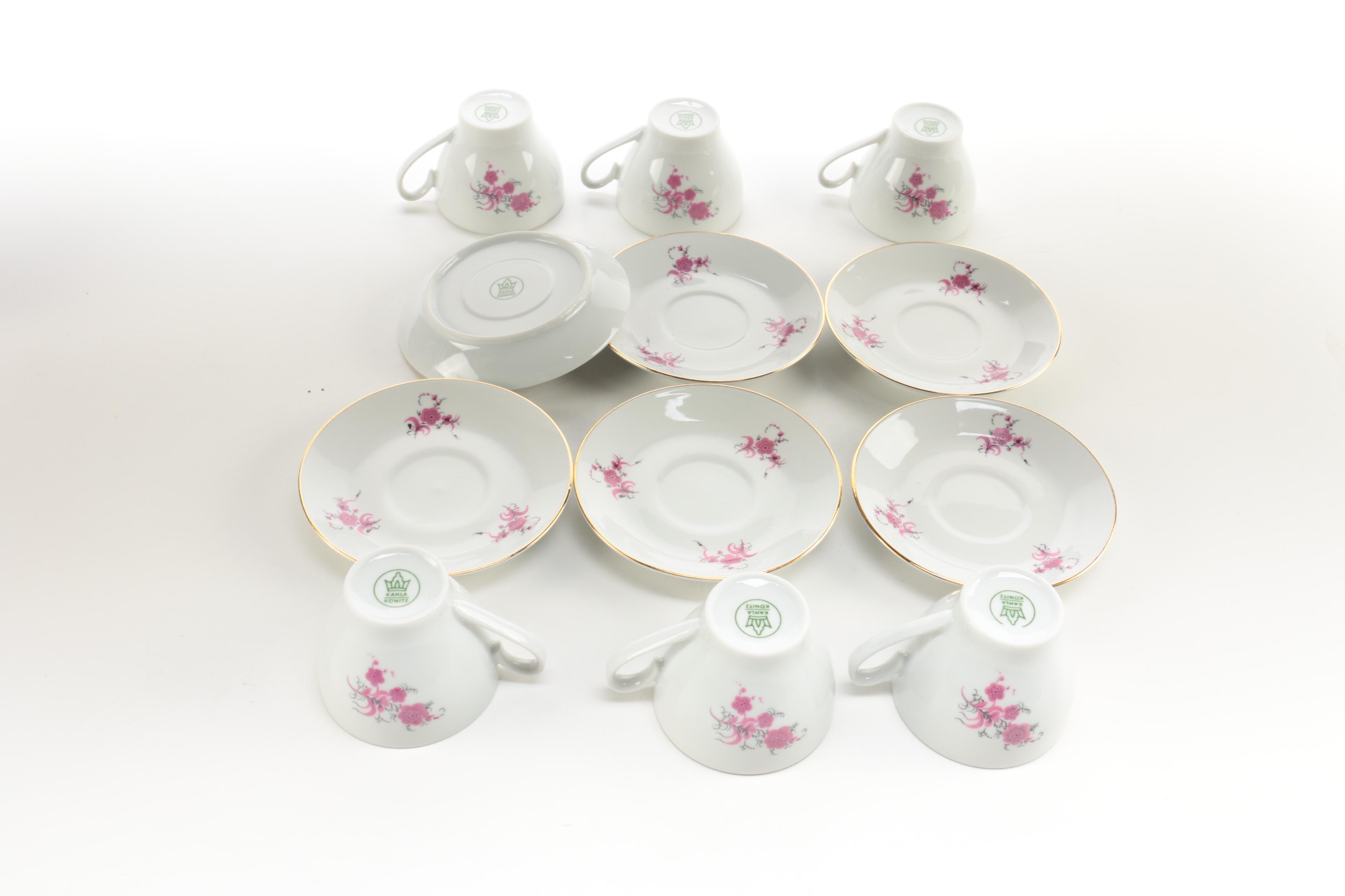 Kahla Konitz Porcelain Teacups and Saucers