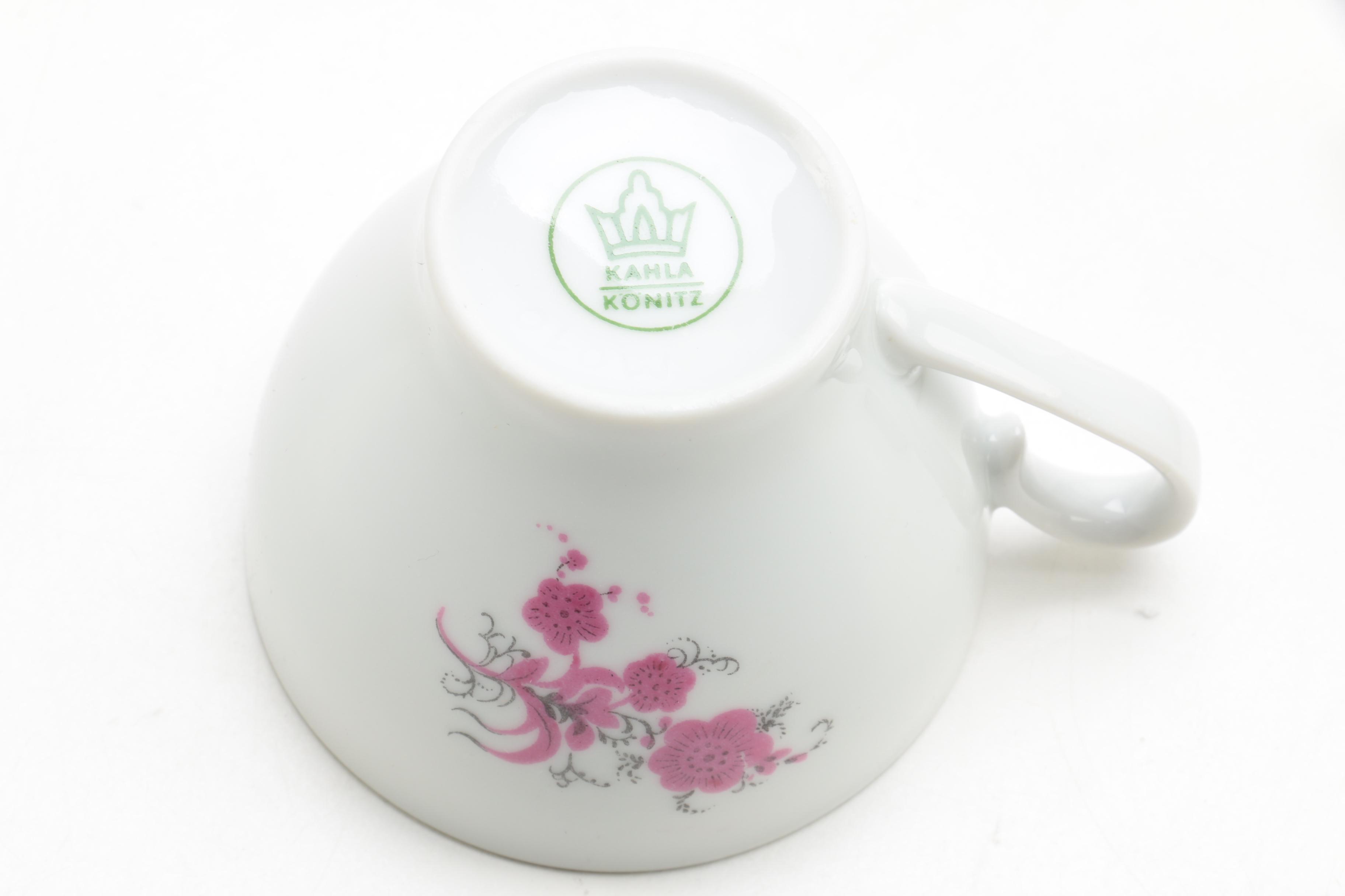 Kahla Konitz Porcelain Teacups and Saucers