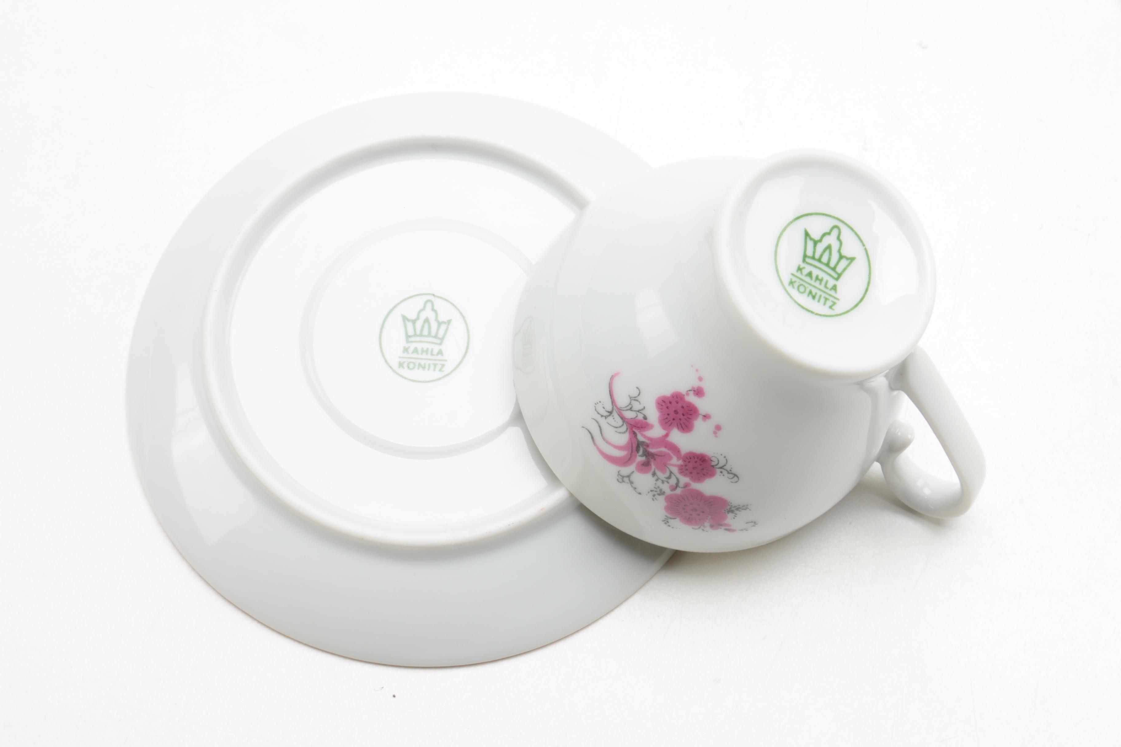Kahla Konitz Porcelain Teacups and Saucers