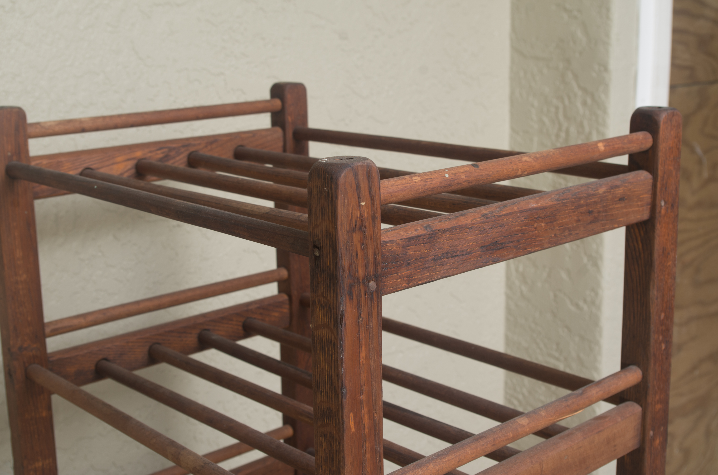 Wheeled Wooden Bakers Rack