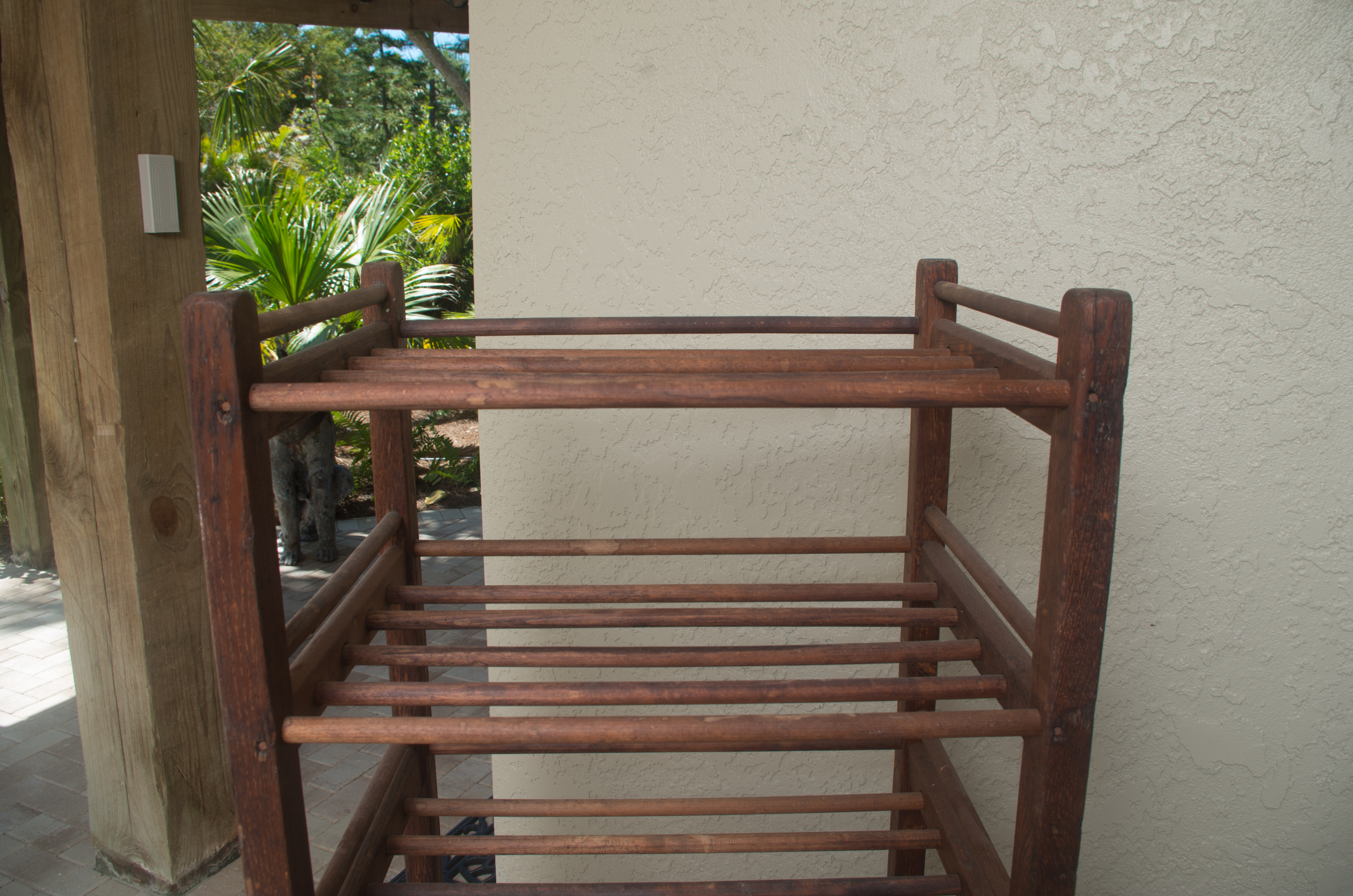 Wheeled Wooden Bakers Rack