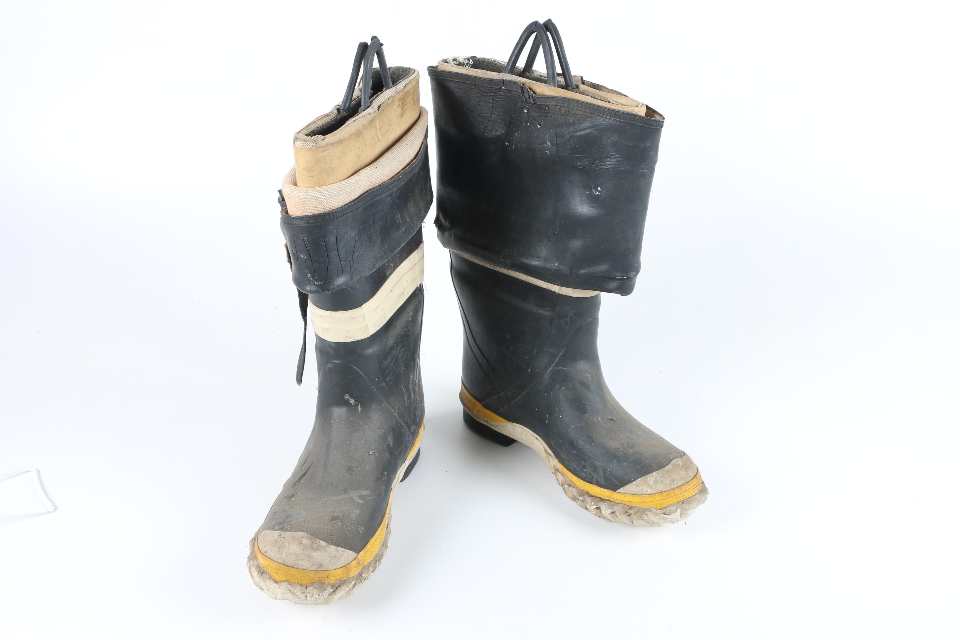 Vintage Fireman's Hat And Boots