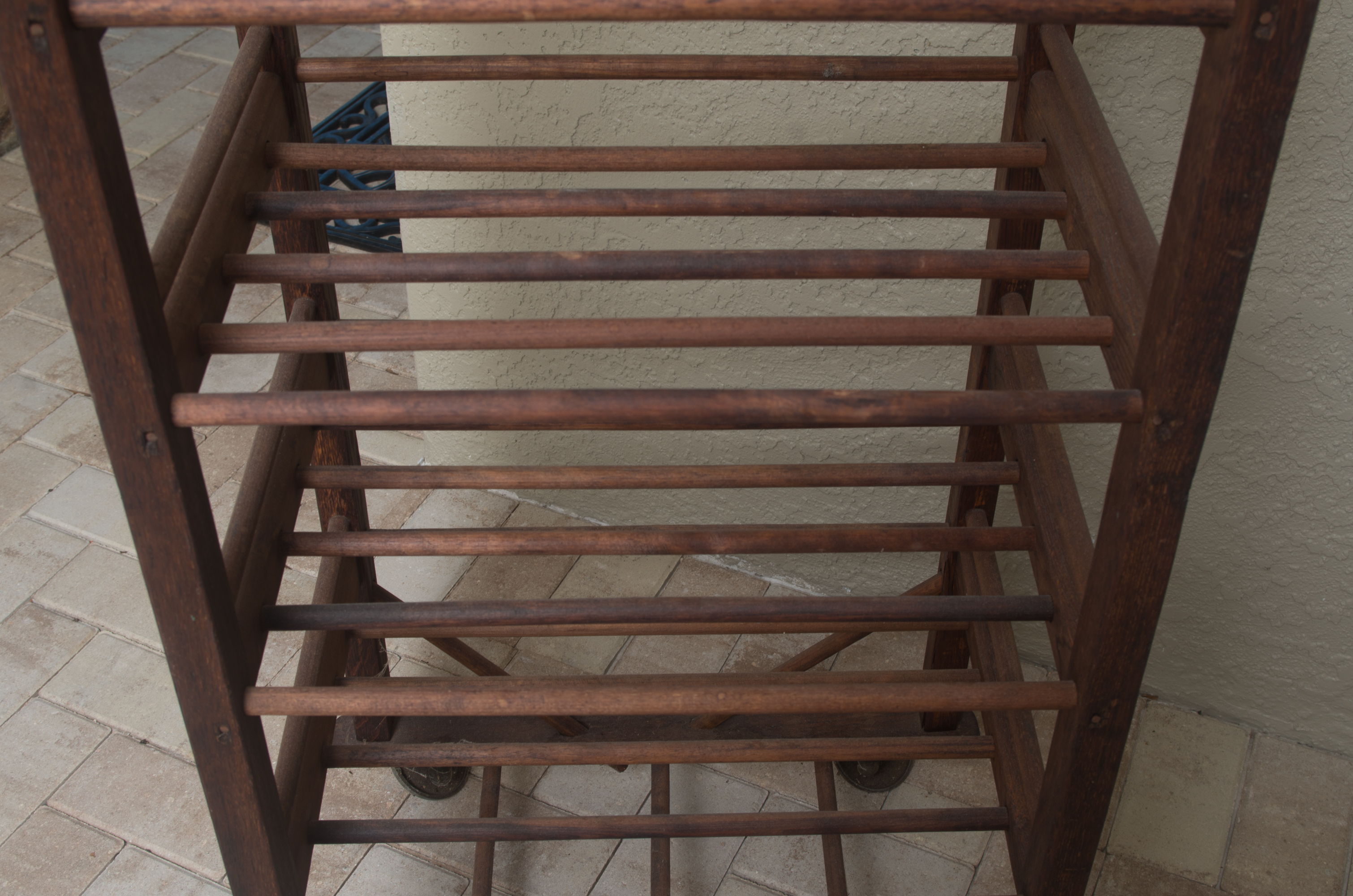 Wheeled Wooden Bakers Rack