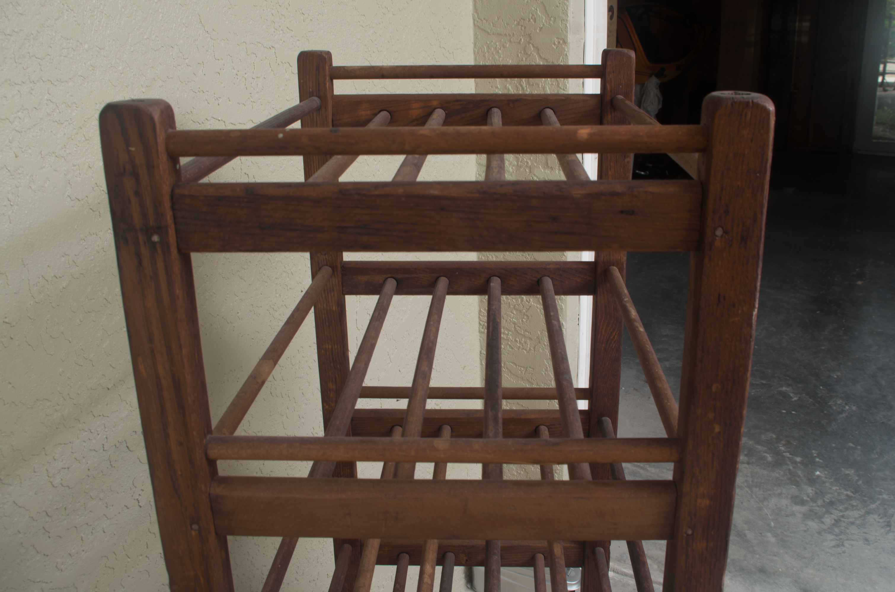 Wheeled Wooden Bakers Rack