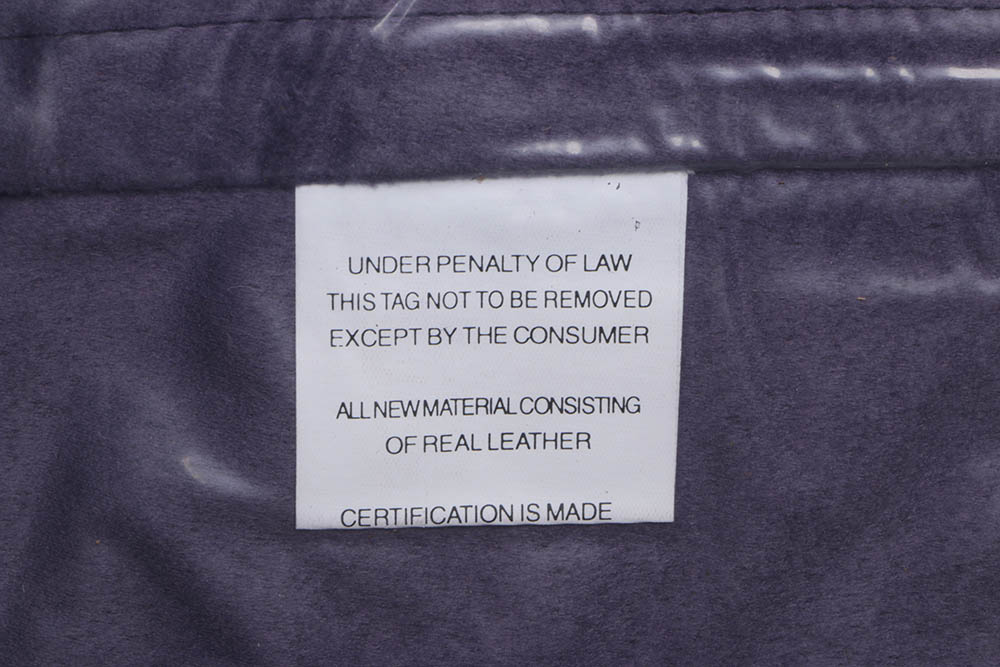 Five Flambro Imports Purple and Black Leather Pillows with Weave Motif Panels