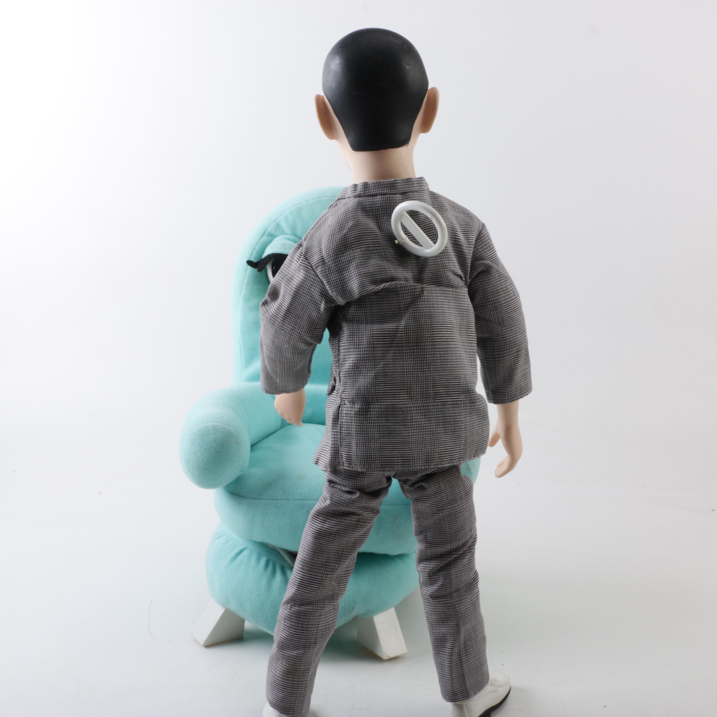 1980s Matchbox "Pee Wee Herman" Talking Doll and "Chairry" Chair