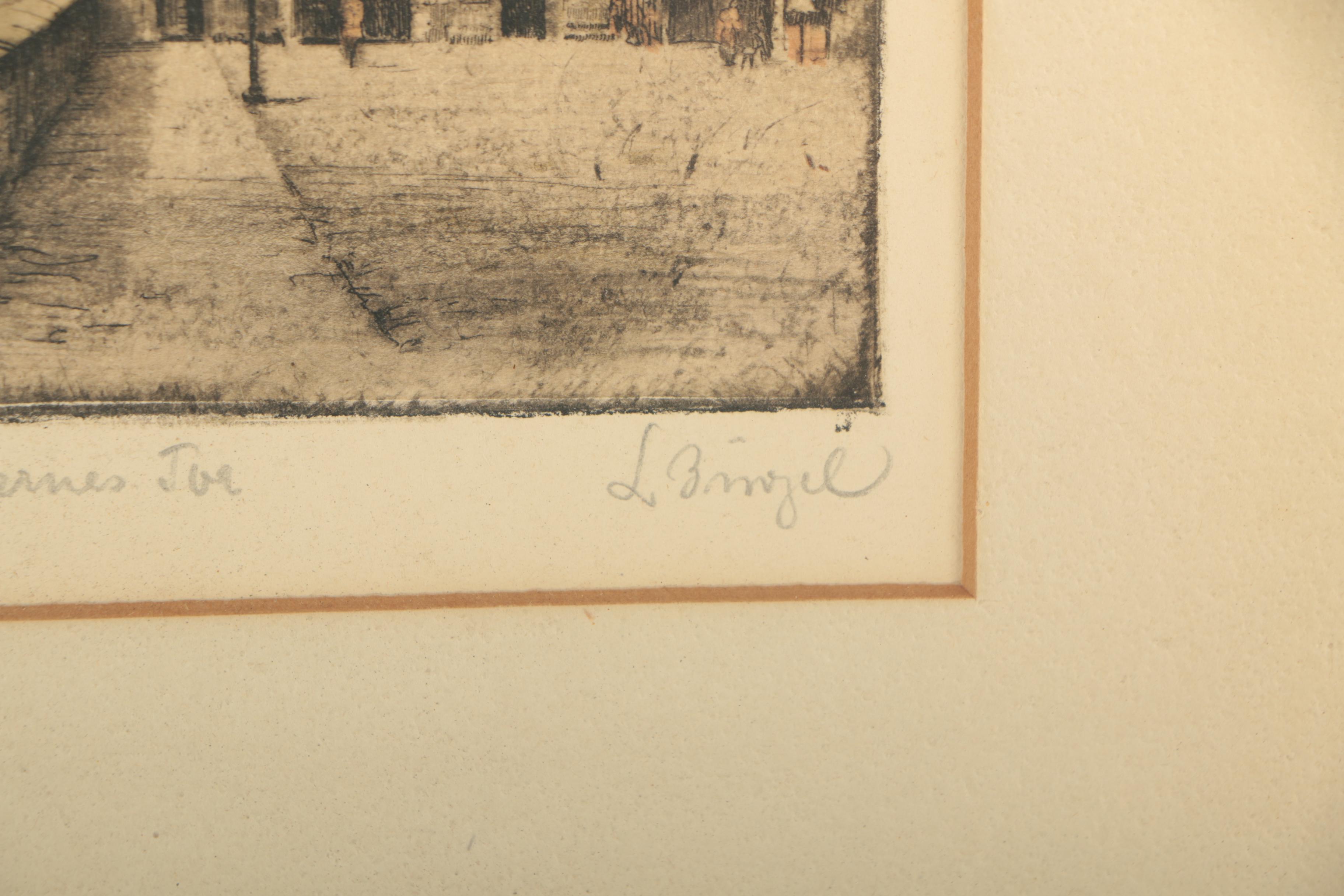 Color Etching of an European City