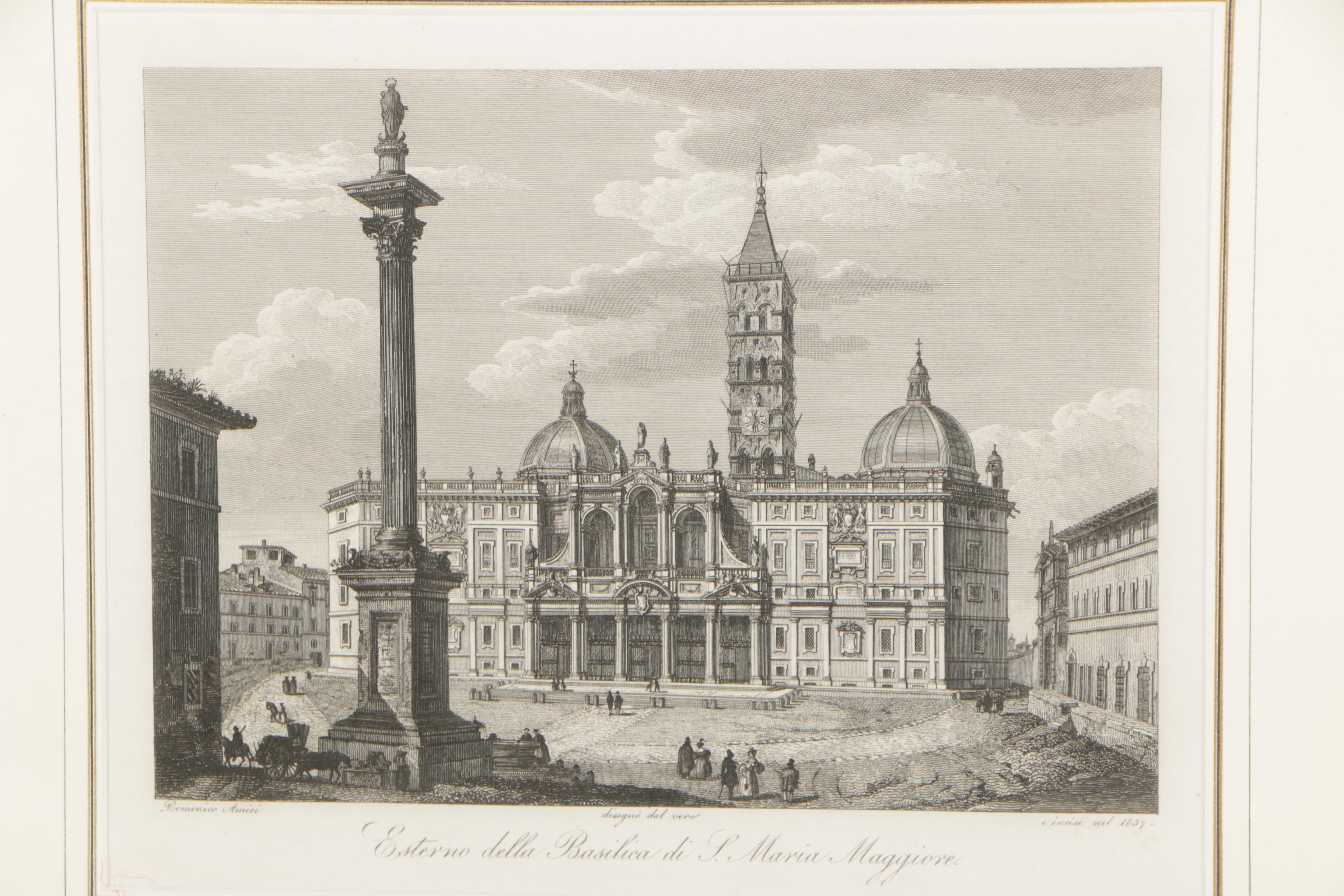Domenico Amici Engravings of Italian Architecture