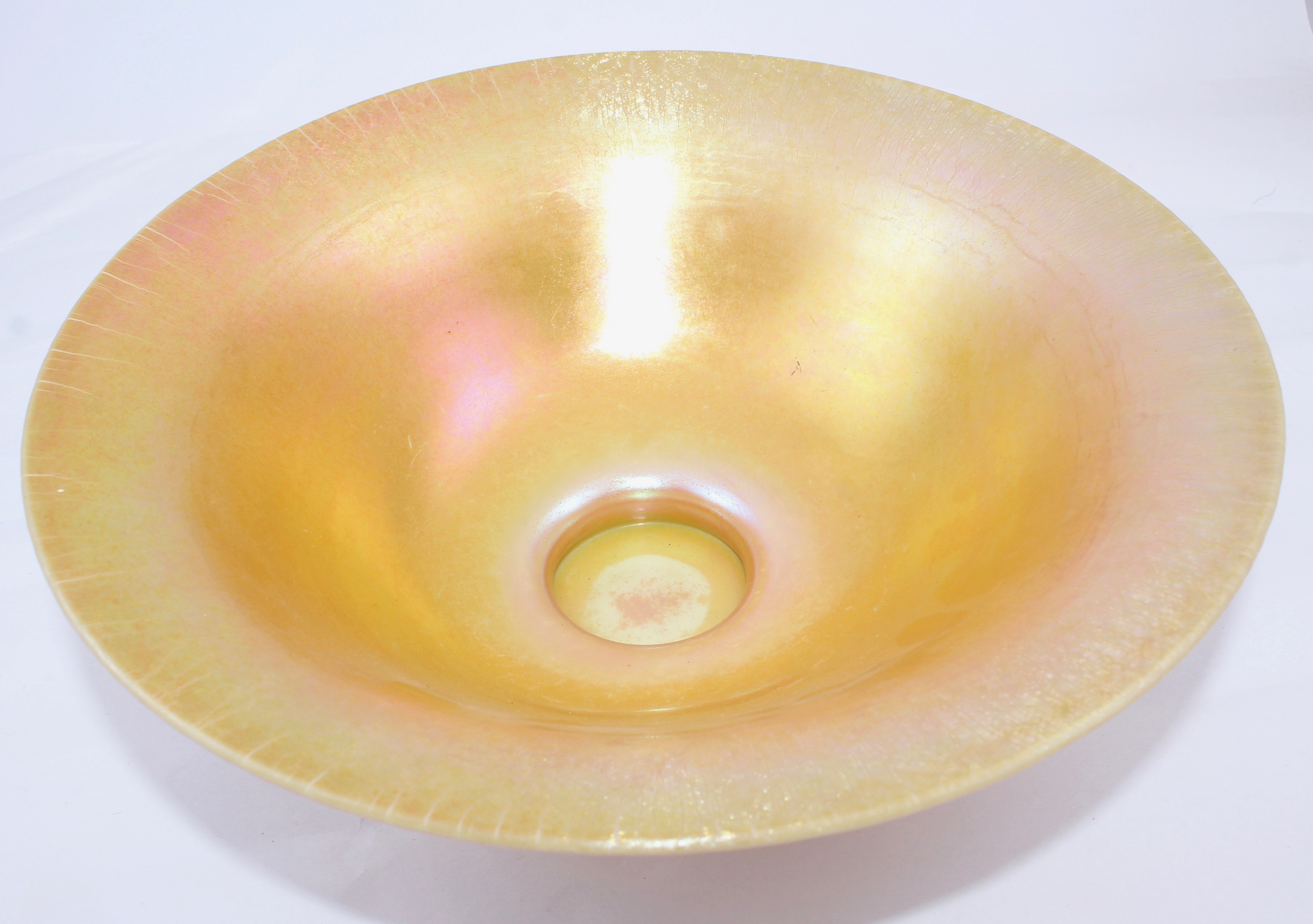 Steuben Aurene on Calcite Art Glass Bowl