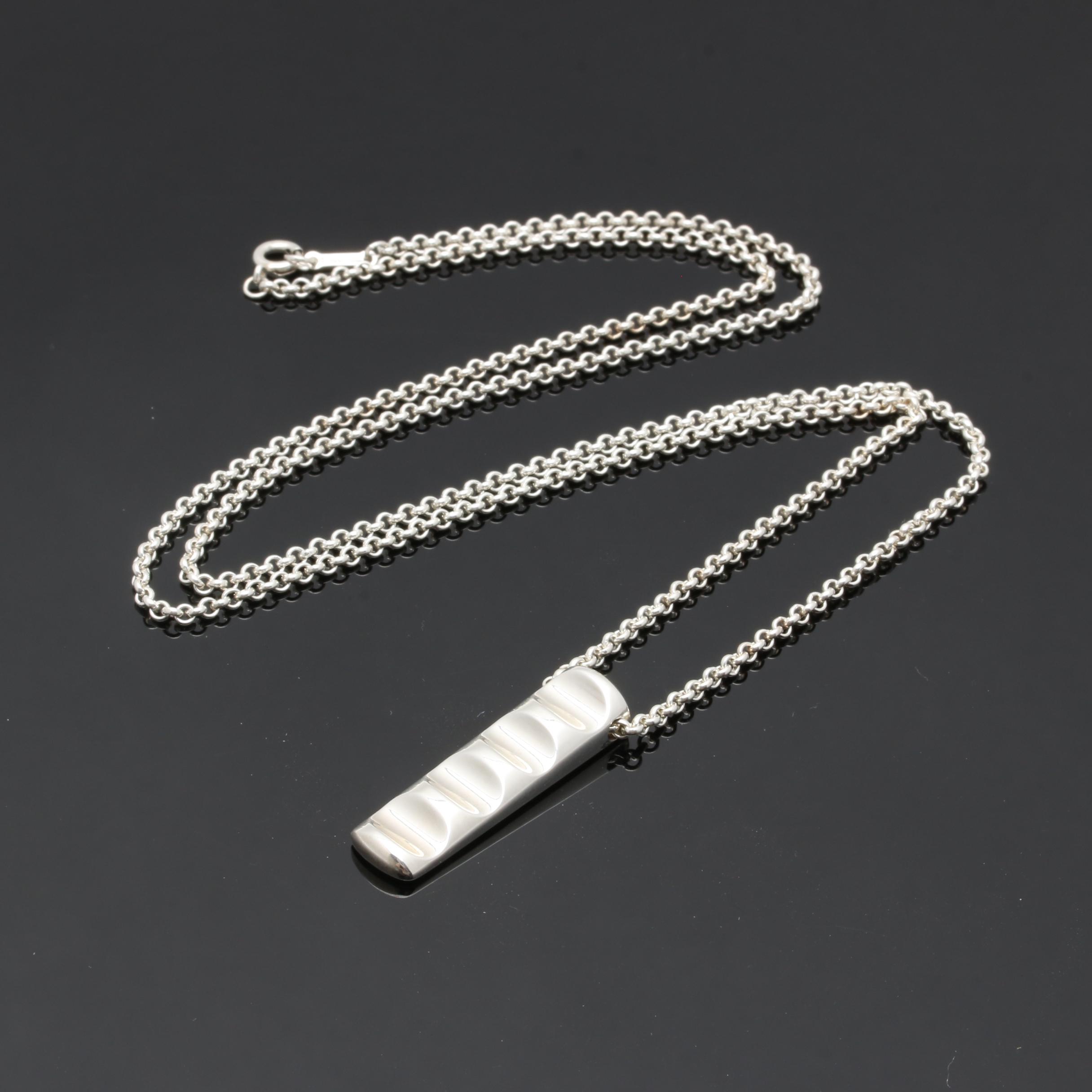 Paloma Picasso for Tiffany & Co. Sterling Silver Bar Pendant Necklace