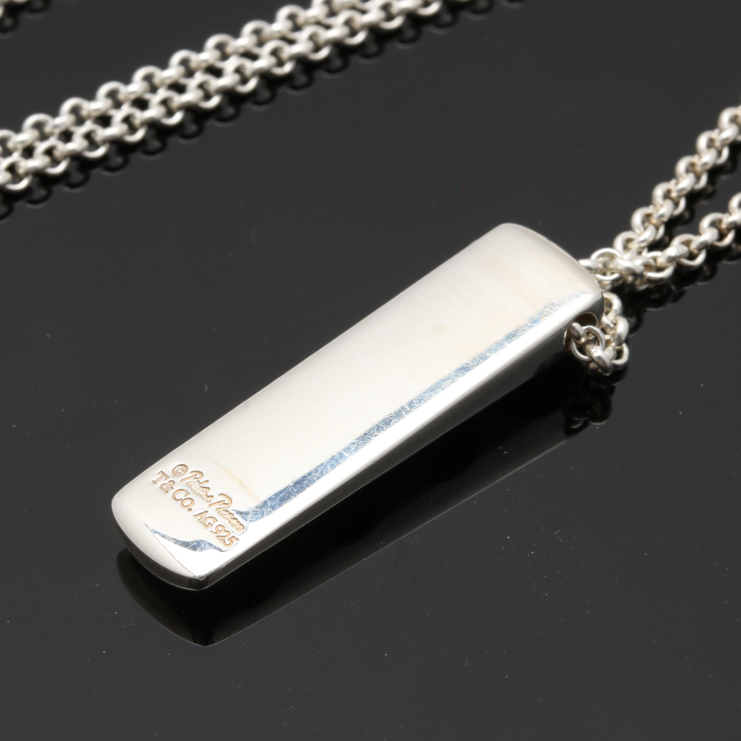 Paloma Picasso for Tiffany & Co. Sterling Silver Bar Pendant Necklace