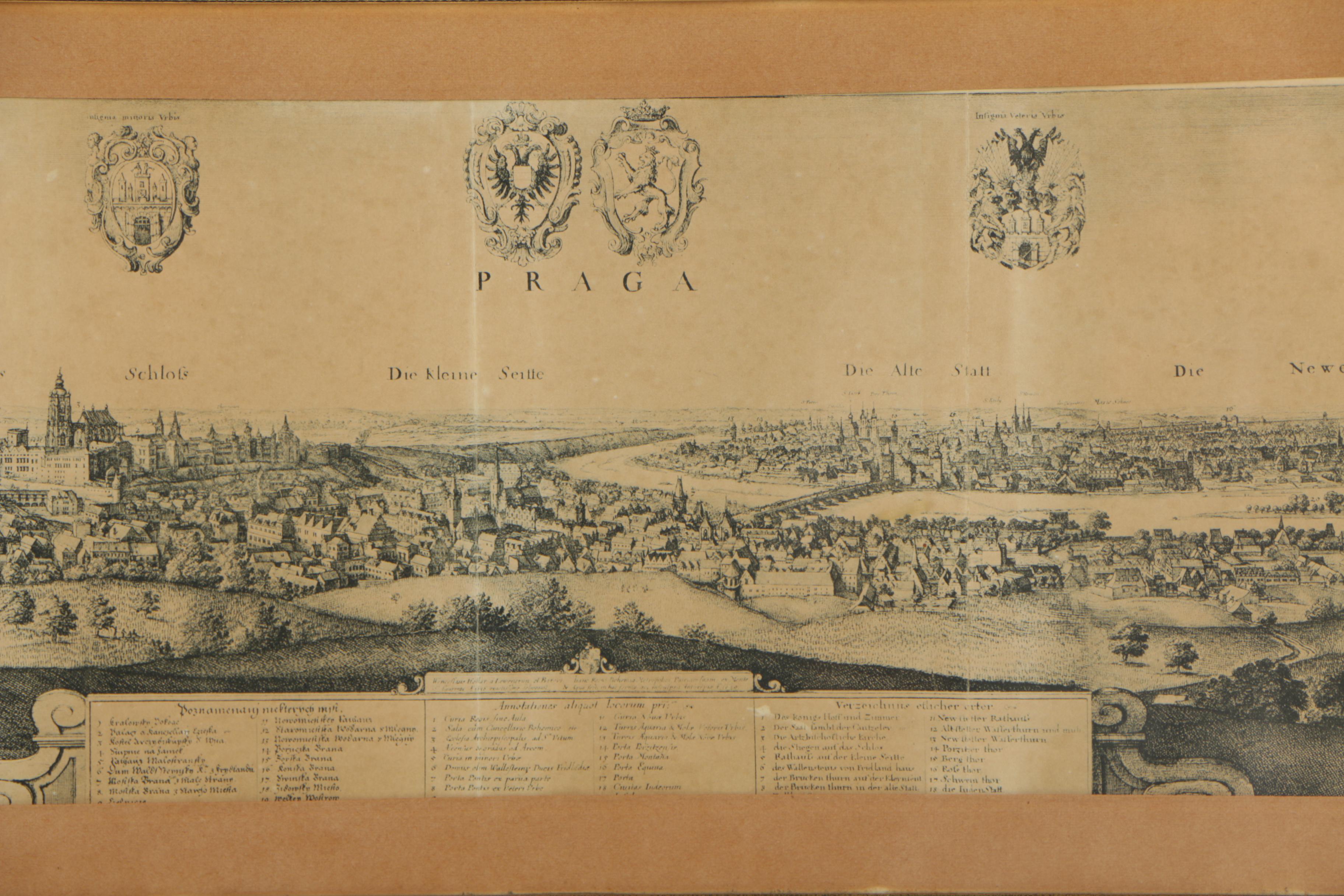 Rotogravure Print After Vaclav Hollar "Great View of Prague"