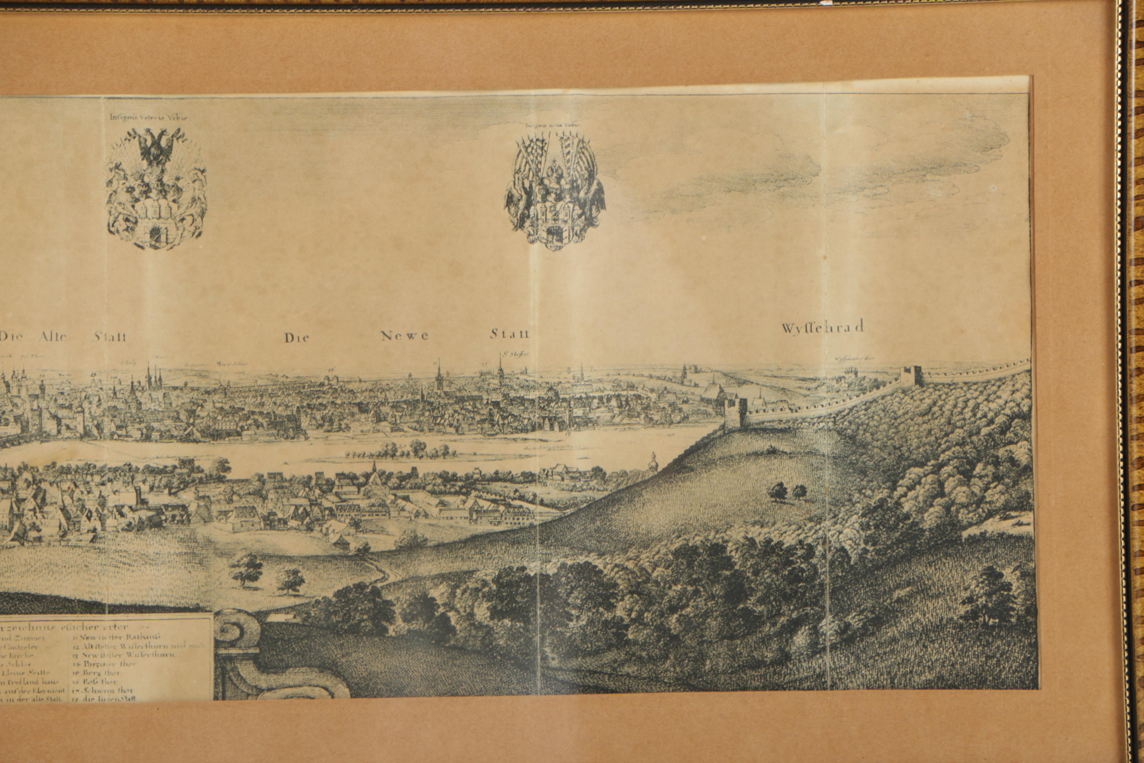 Rotogravure Print After Vaclav Hollar "Great View of Prague"