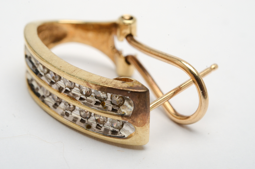 Samuel Aaron 10K Yellow Gold Diamond Earrings