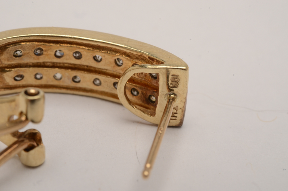 Samuel Aaron 10K Yellow Gold Diamond Earrings