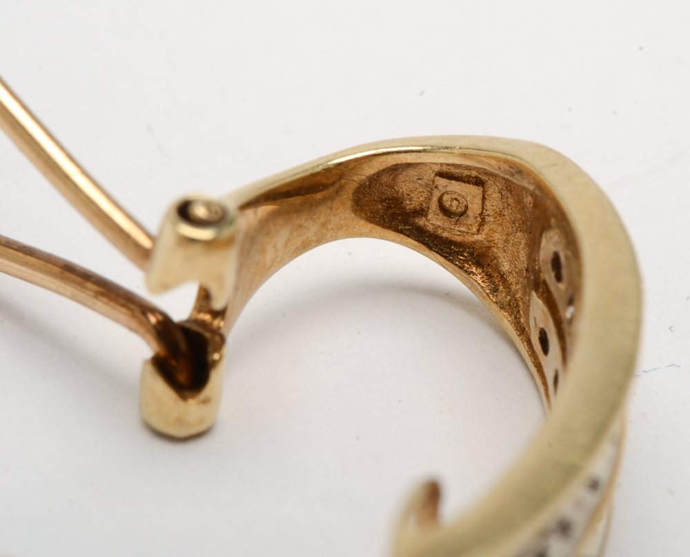 Samuel Aaron 10K Yellow Gold Diamond Earrings