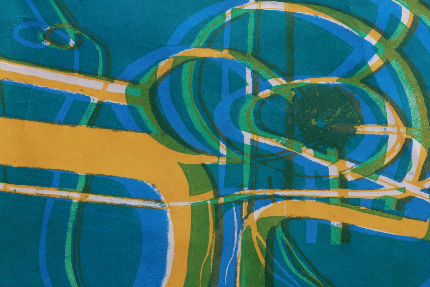 Siramdasu Venkata Rama Rao 1965 Abstract Relief Monoprint on Paper