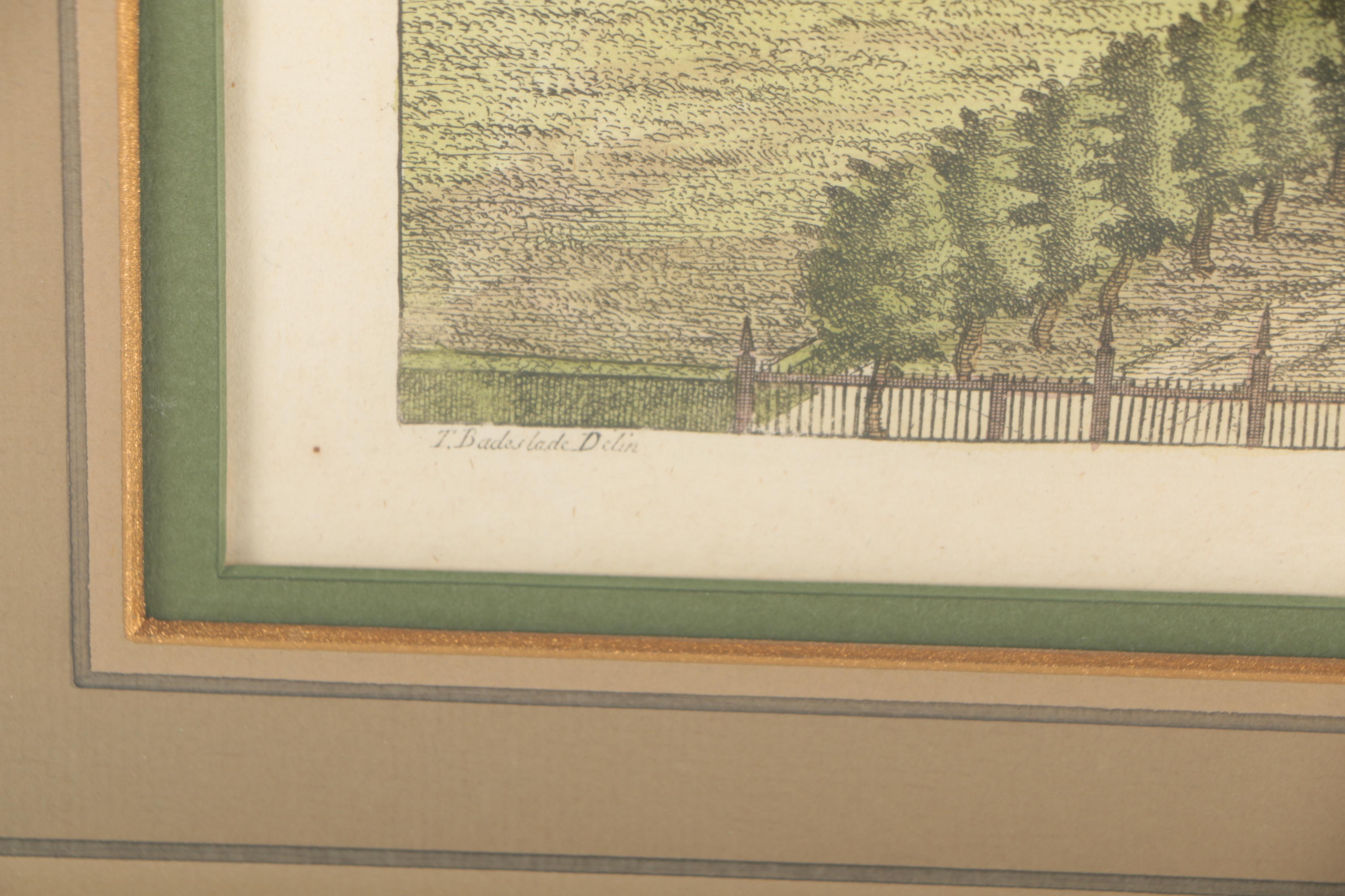 John Harris Hand-Colored Engraving "Deane the Seat of Sr Henry Oxenden Bart."