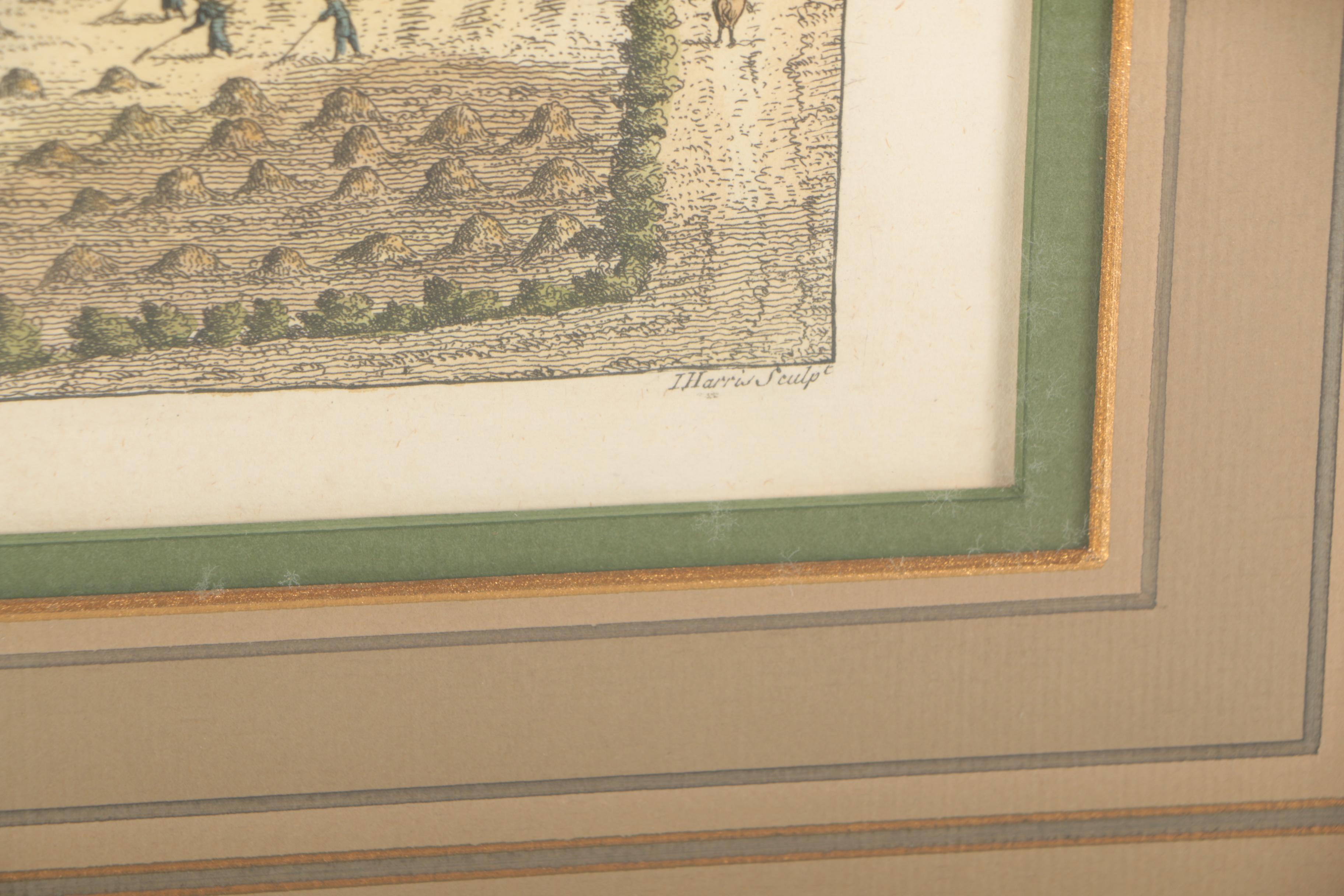 John Harris Hand-Colored Engraving "Deane the Seat of Sr Henry Oxenden Bart."