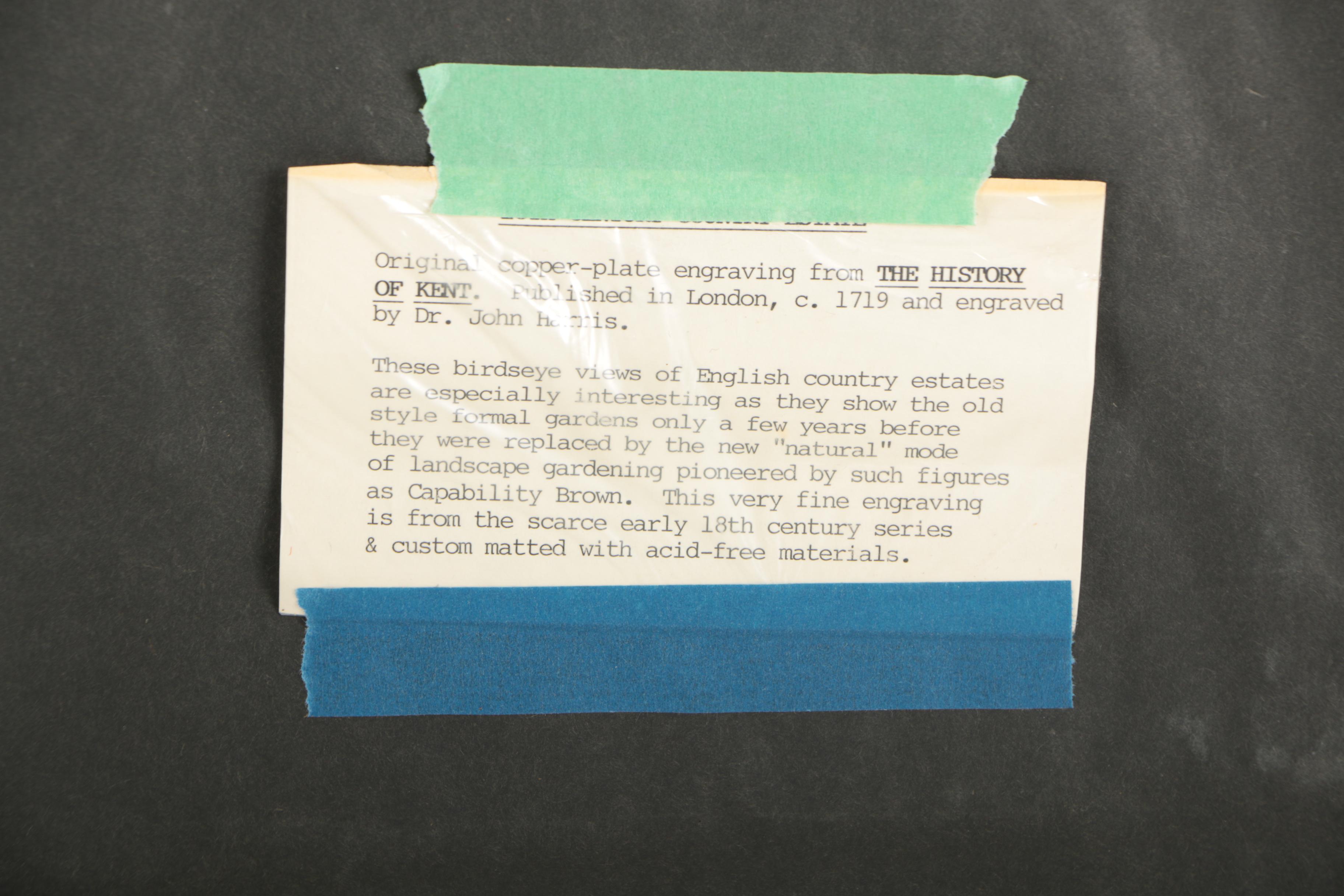 John Harris Hand-Colored Engraving "Deane the Seat of Sr Henry Oxenden Bart."