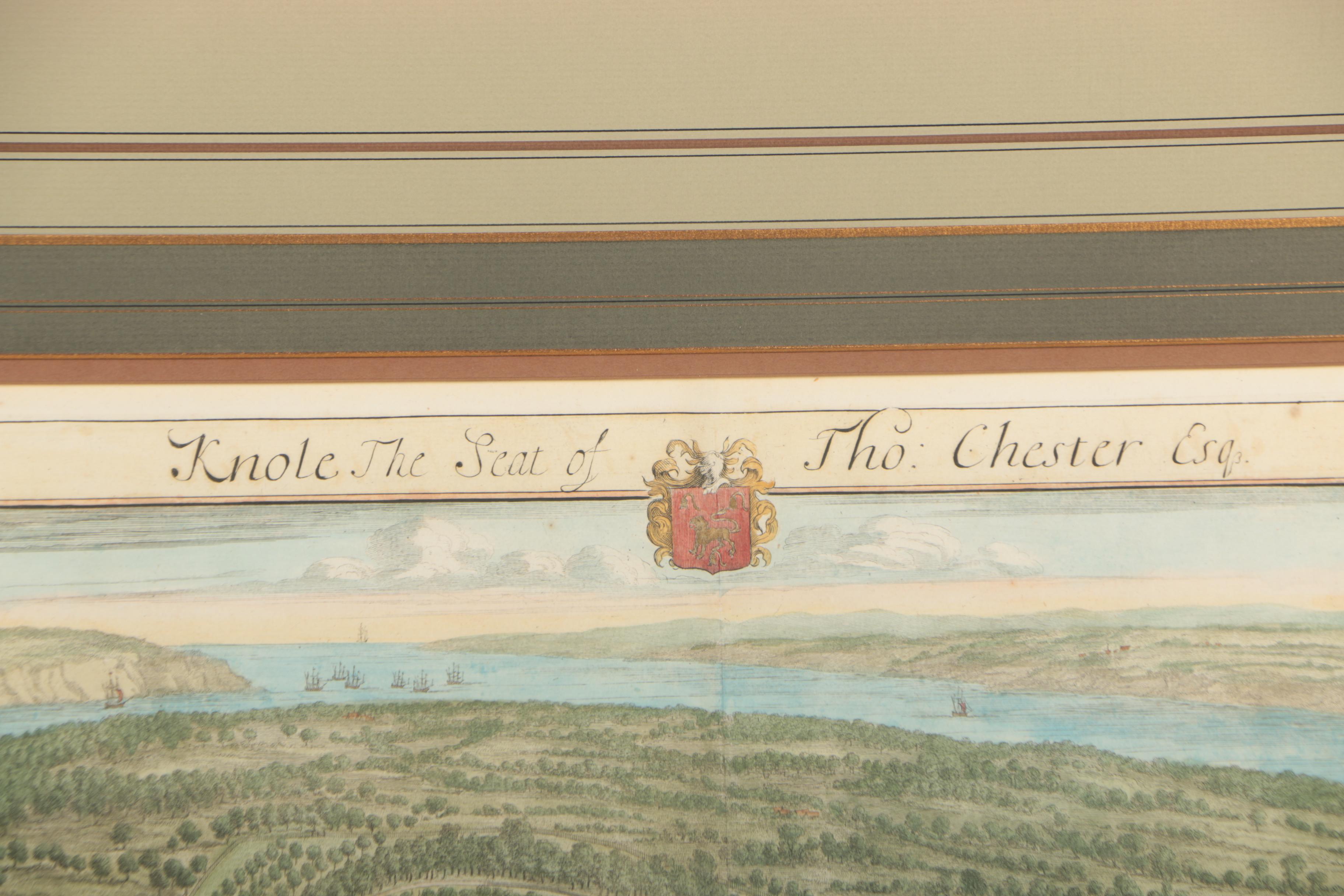 Jan Kip Hand-Colored Engraving "Knole the Seat of Tho. Chester Esq."