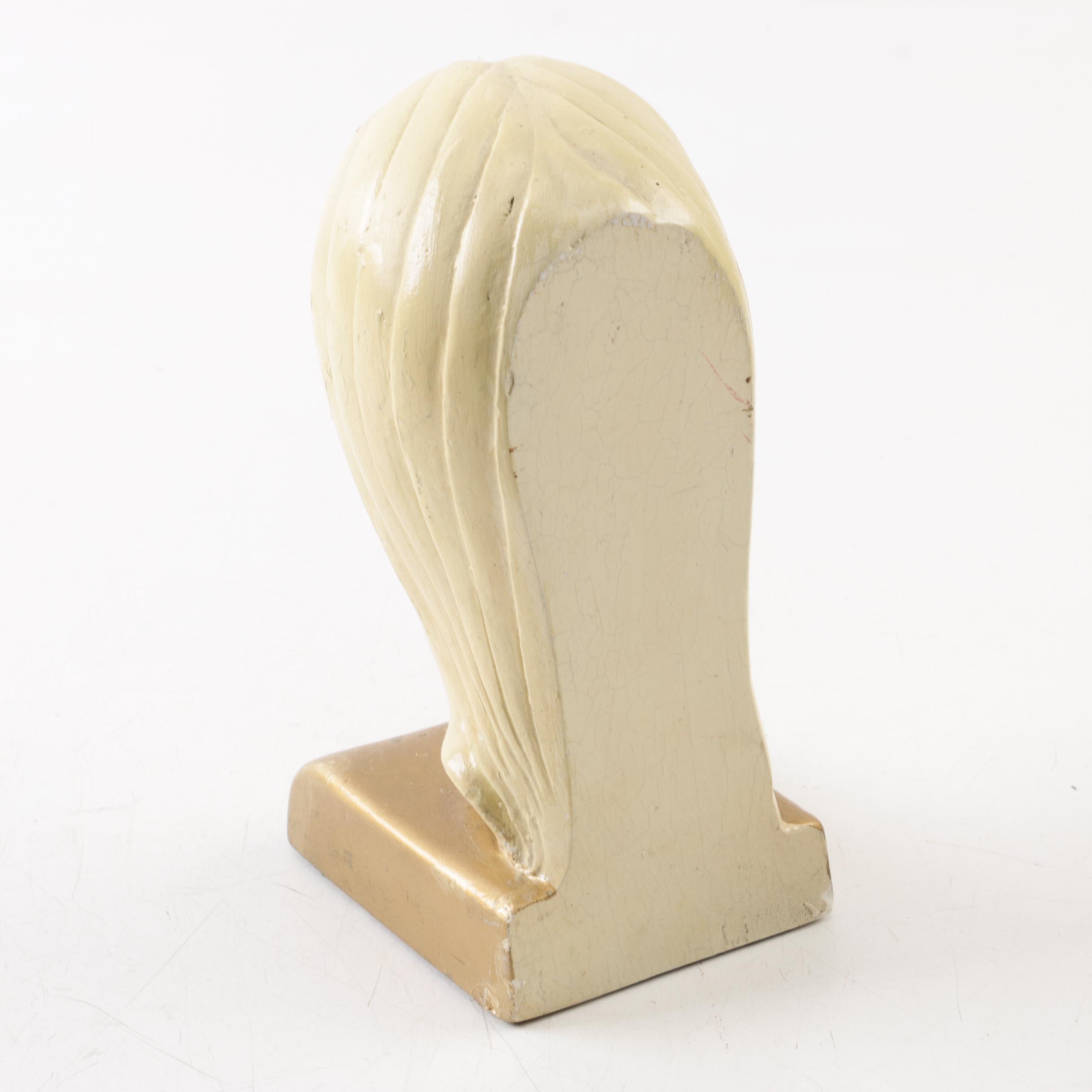 Ceramic Art Deco Style Lady Head Bookends