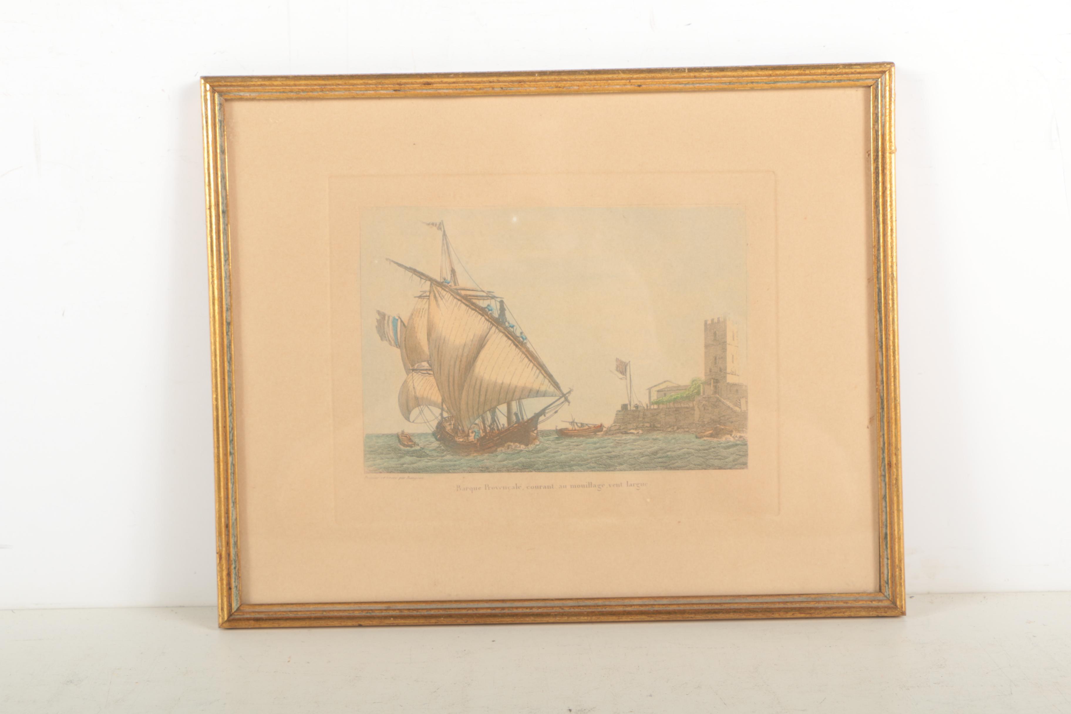 Baugean Etchings of Ships at Sea