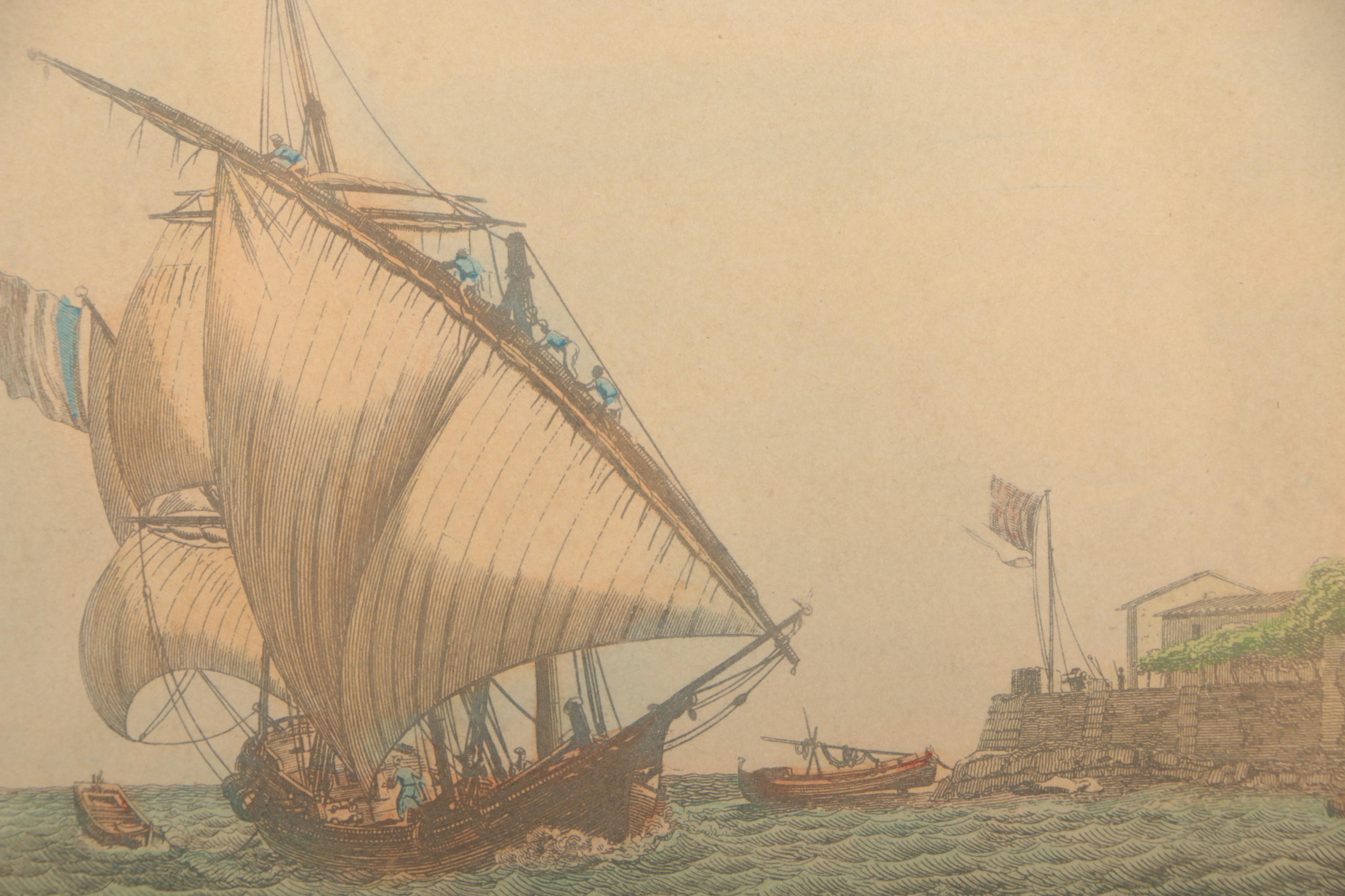 Baugean Etchings of Ships at Sea