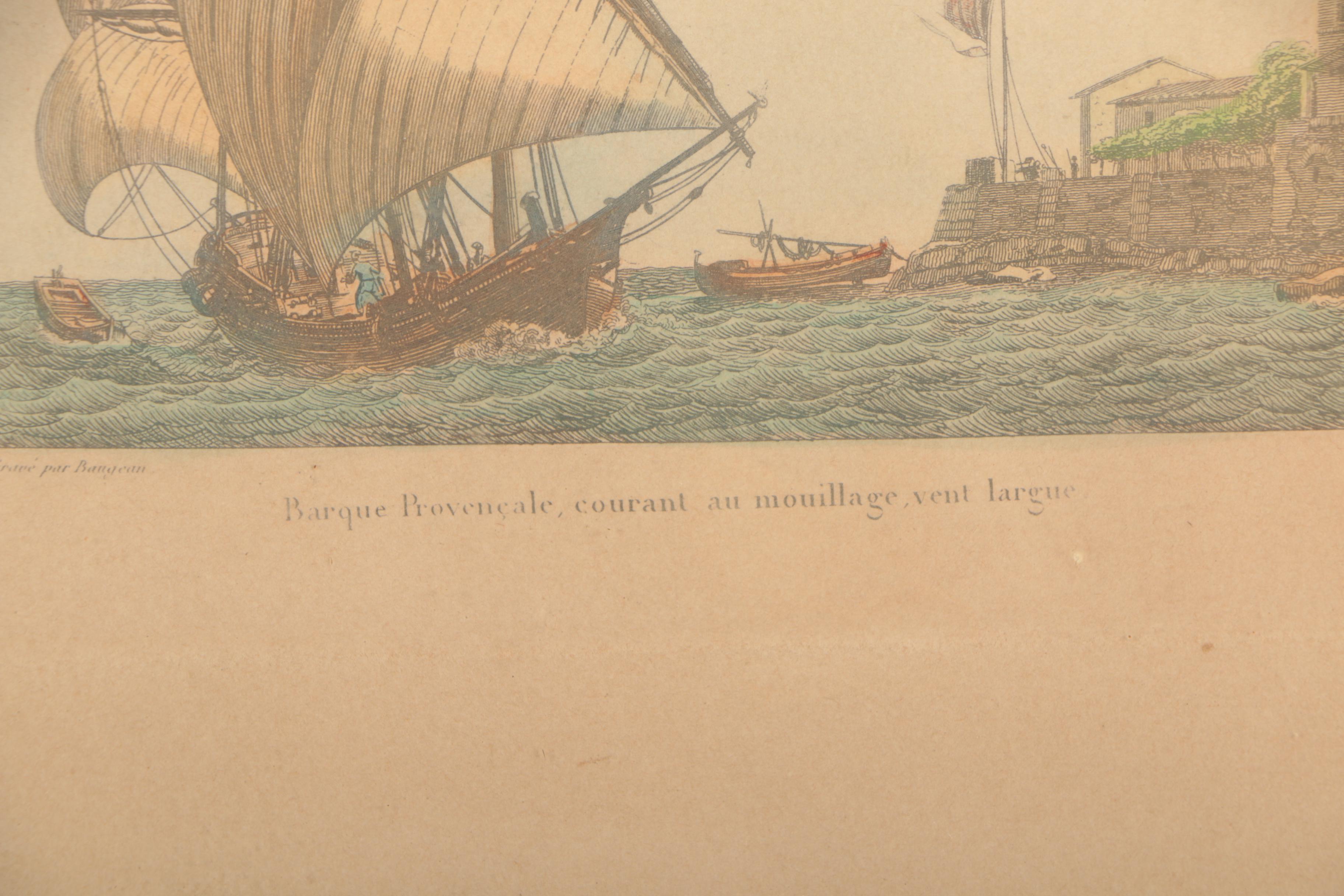 Baugean Etchings of Ships at Sea